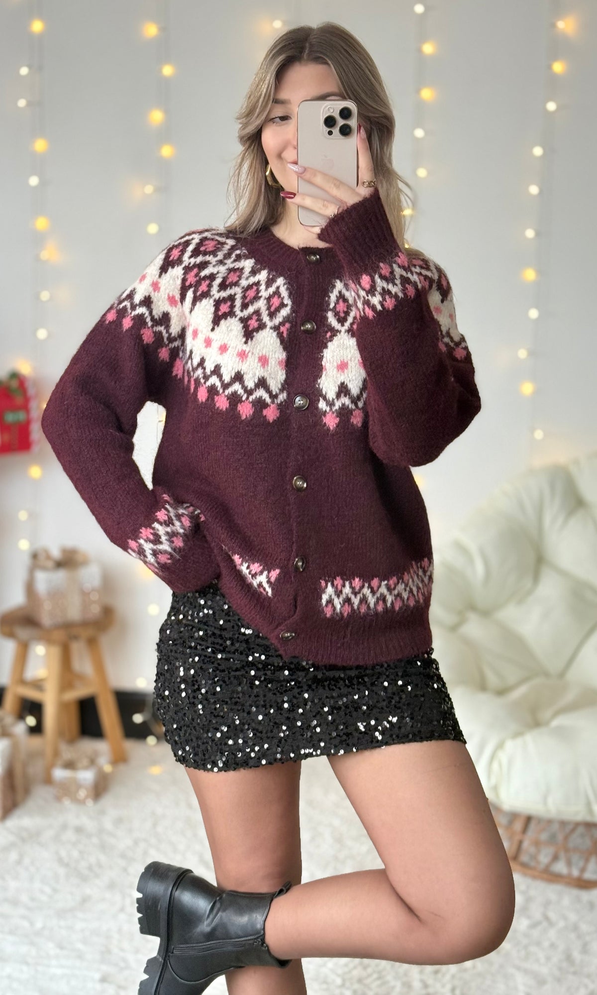 Pull de Noël BURGUNDY
