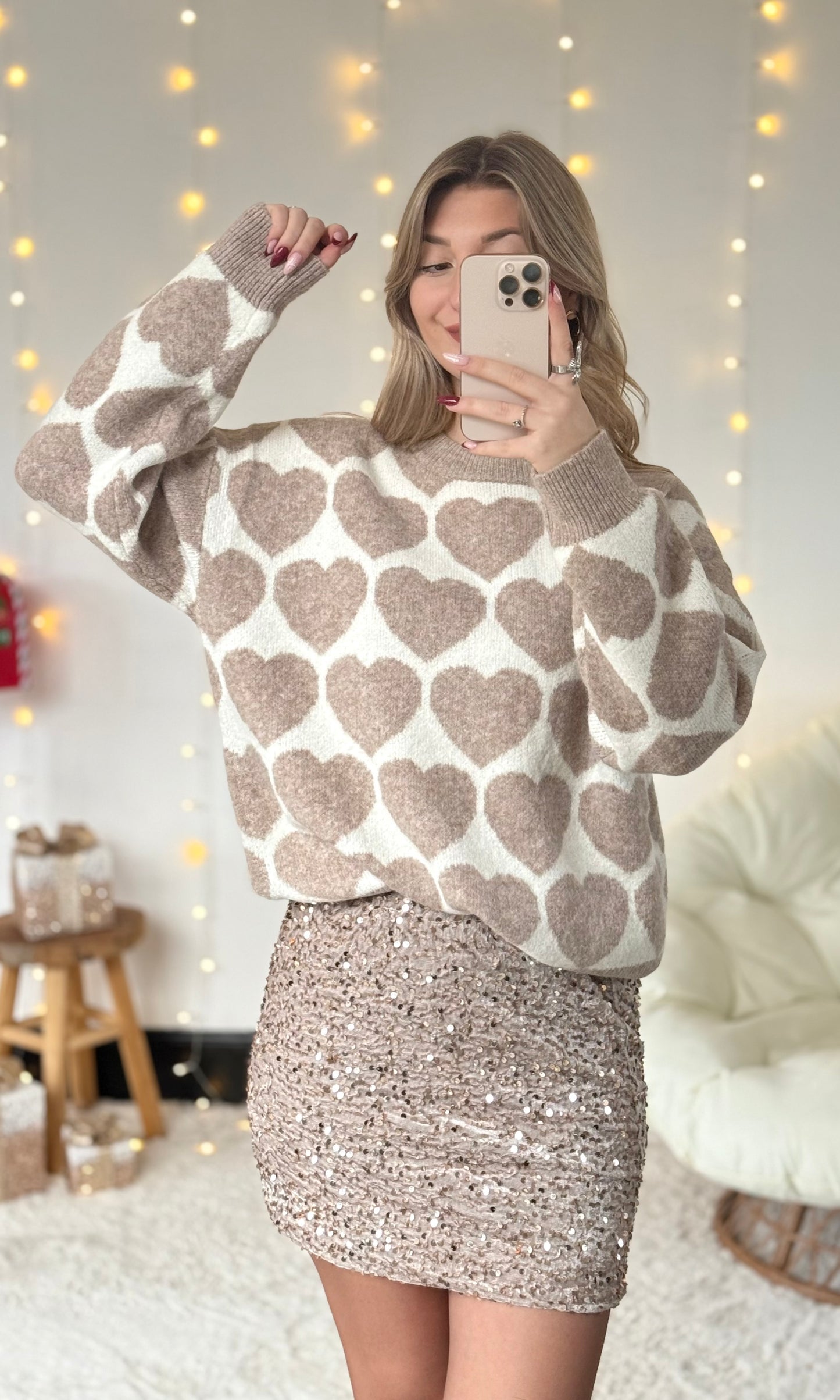 Pull à coeurs LOVER