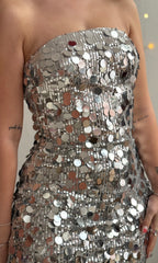 Robe bustier argentée BARBIE