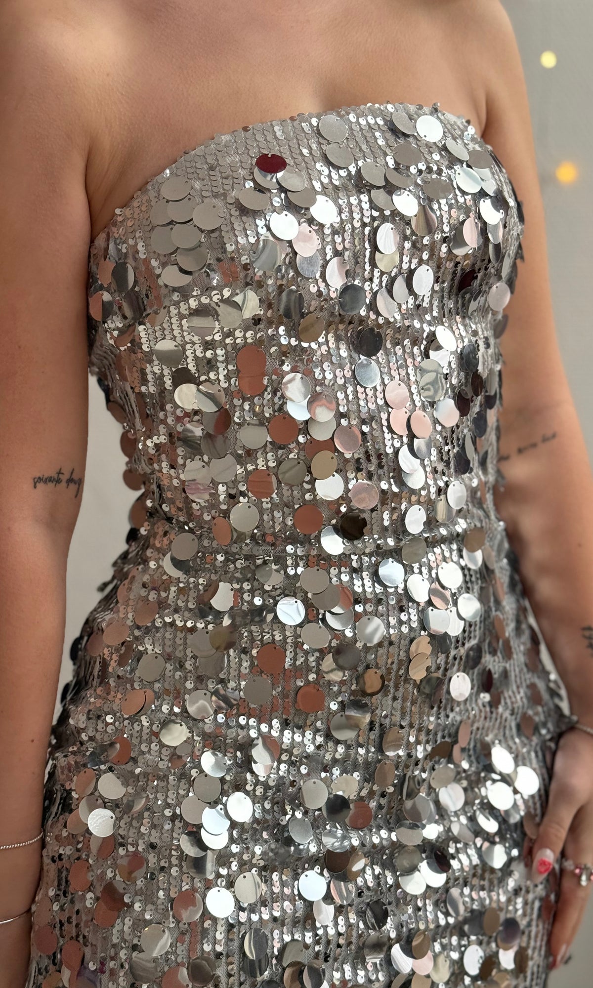 Robe bustier argentée BARBIE