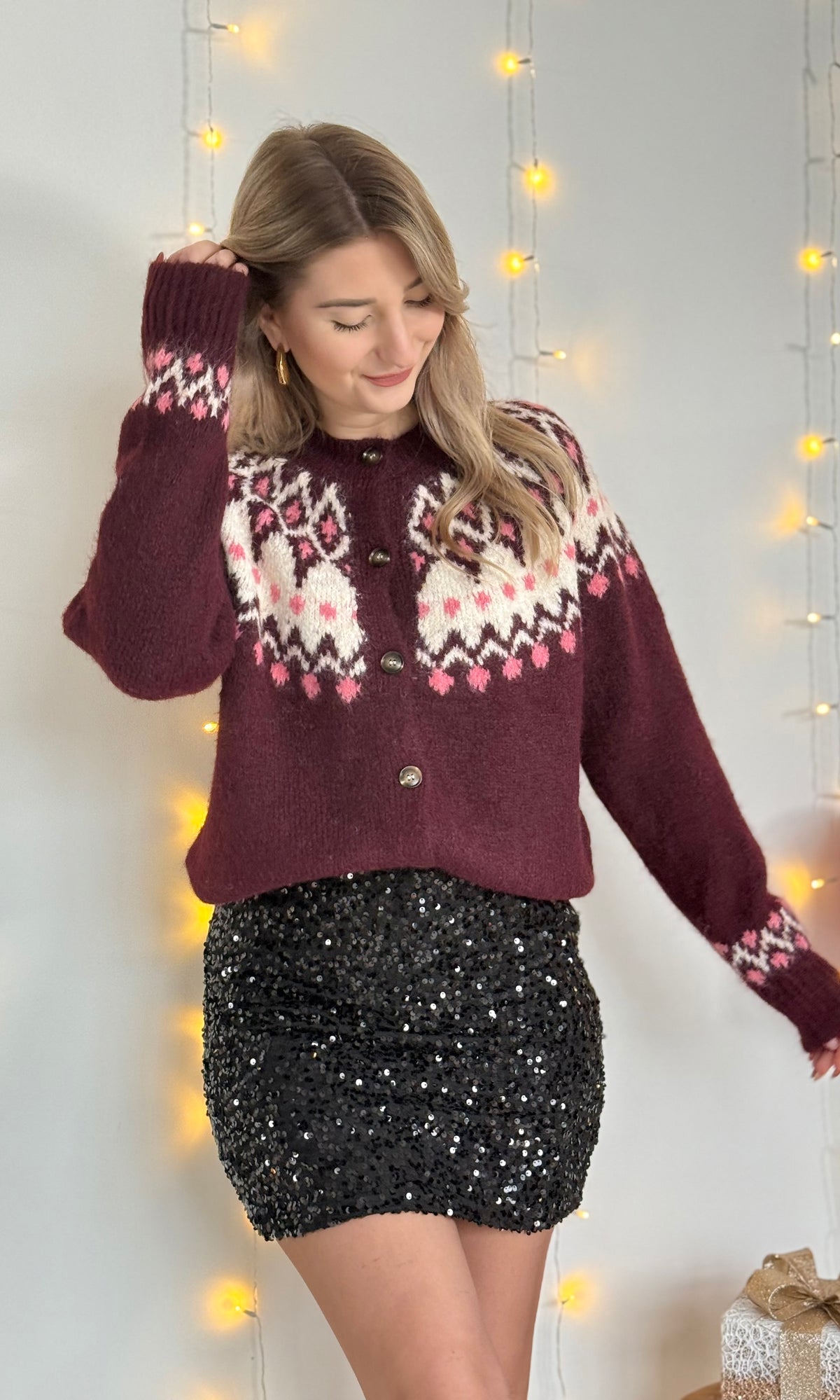 Pull de Noël BURGUNDY