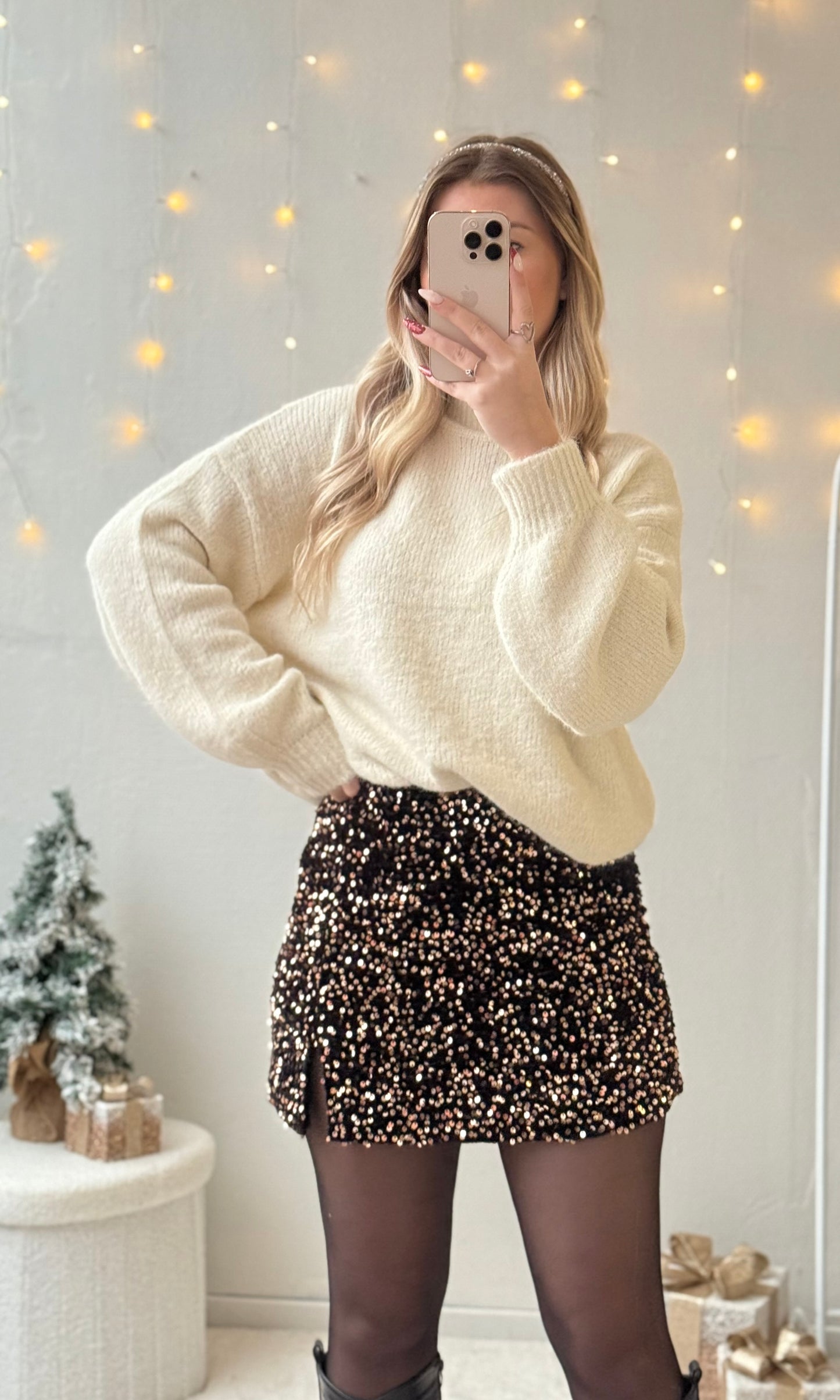 Jupe short HOLLY (noire, argentée ou dorée)