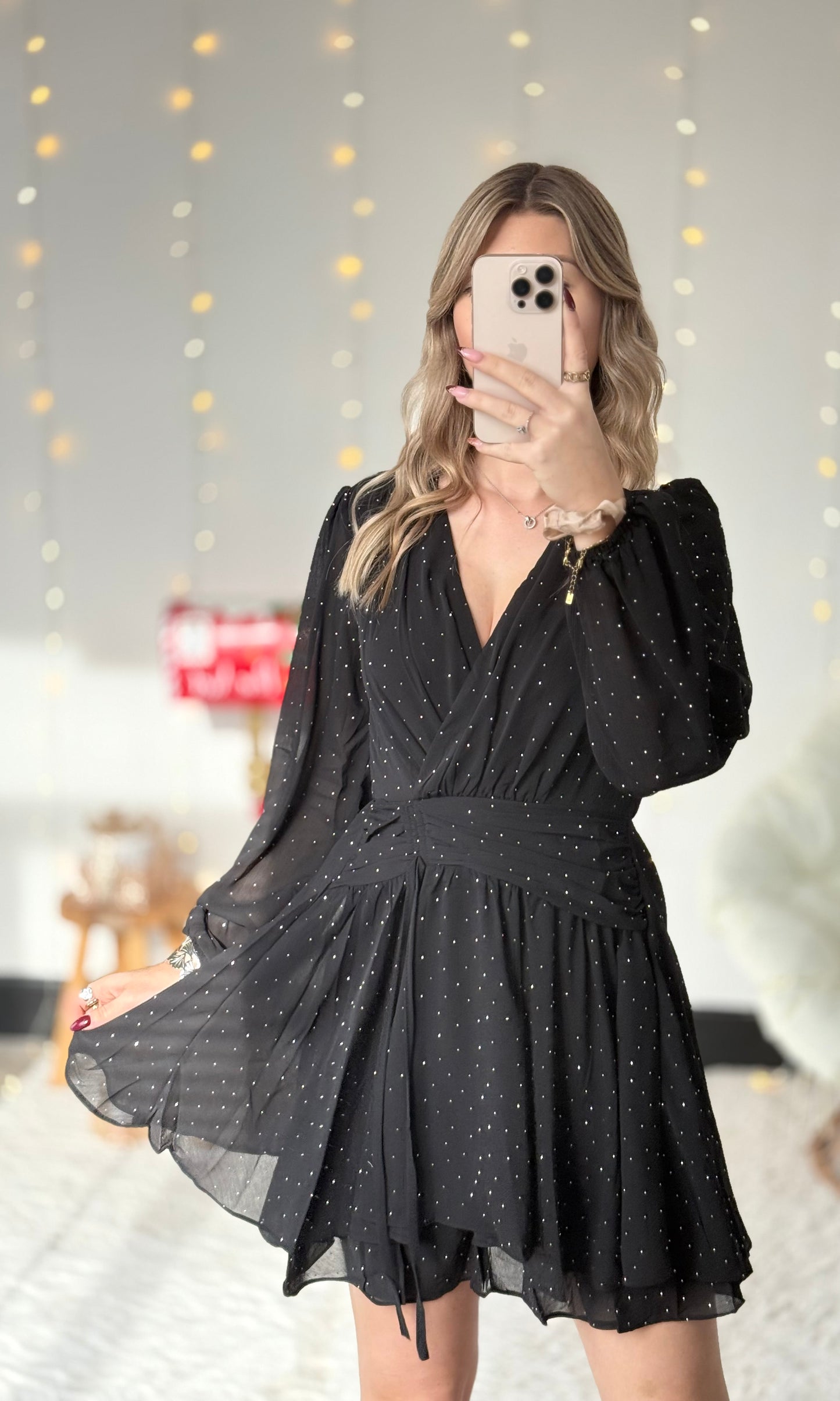 Robe noire à strass STRASS