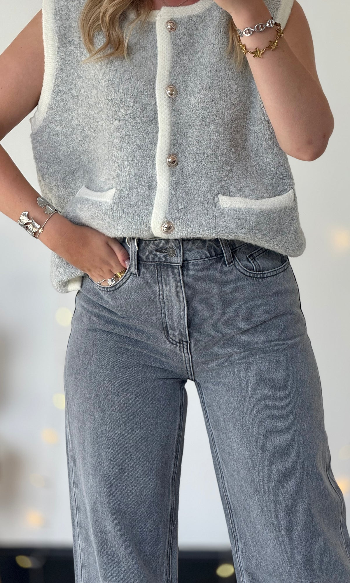 Jean gris large NATE