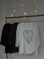 T-shirt à cœur en strass SHINE