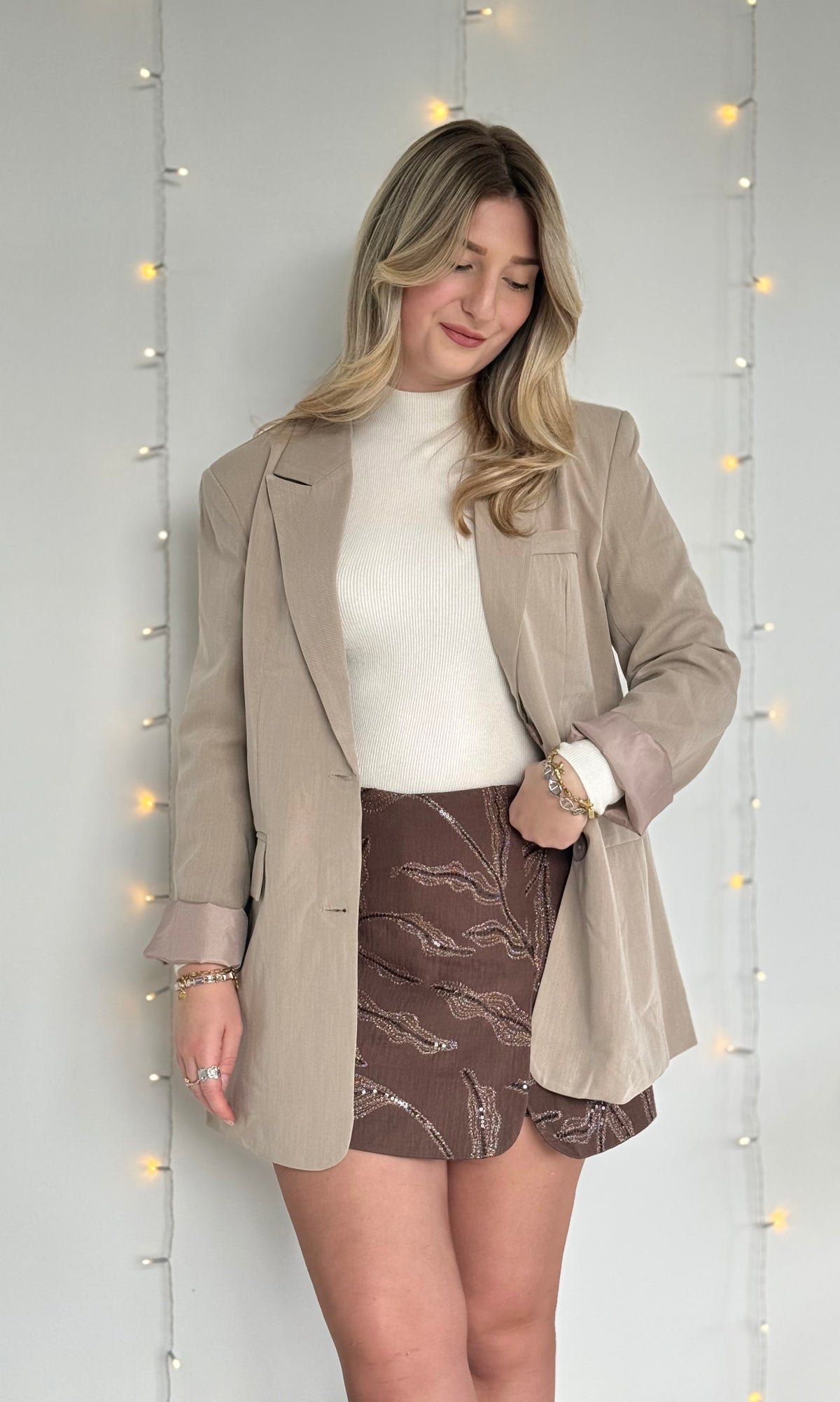 Blazer oversize beige MELINA