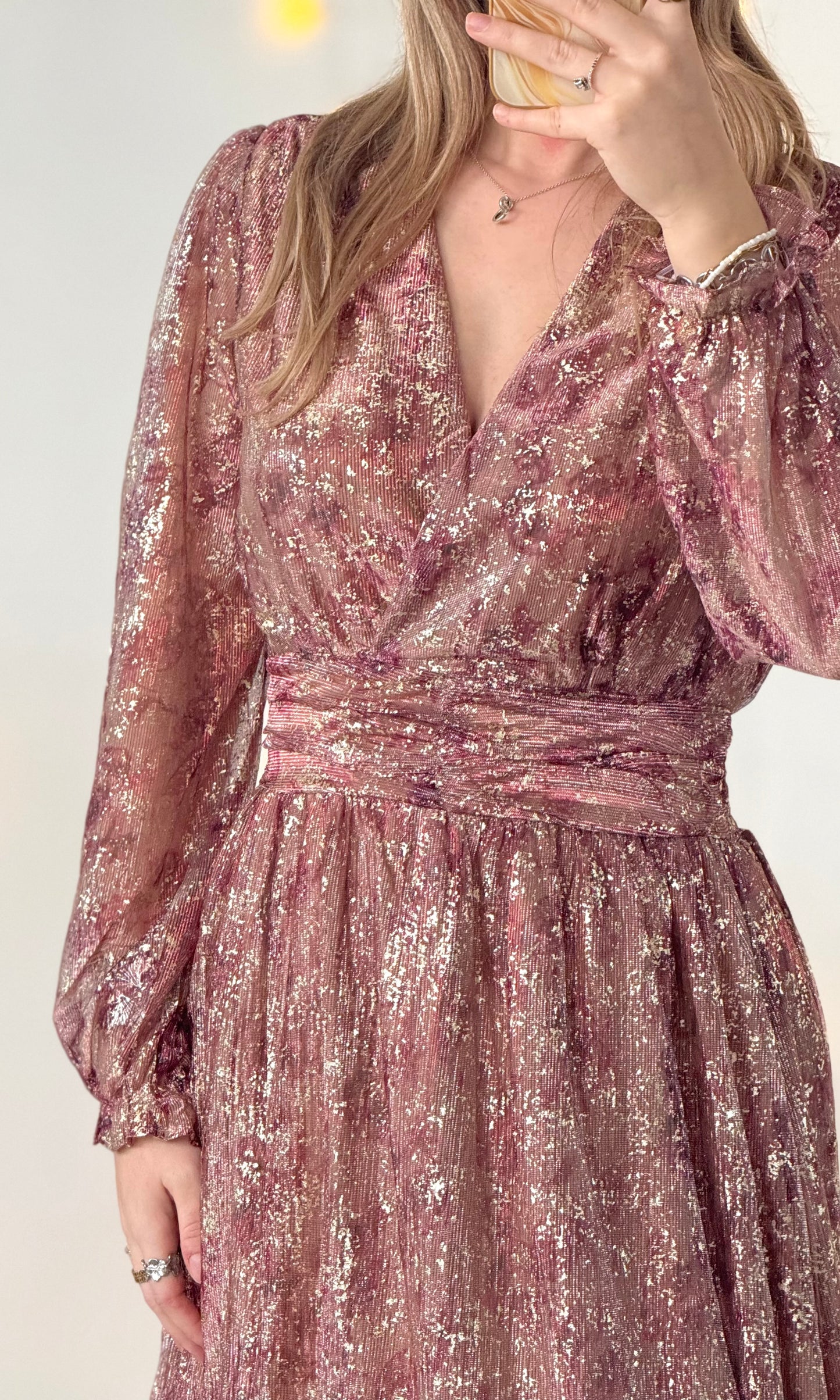 (CURVES) Robe longue brillante AMBRE