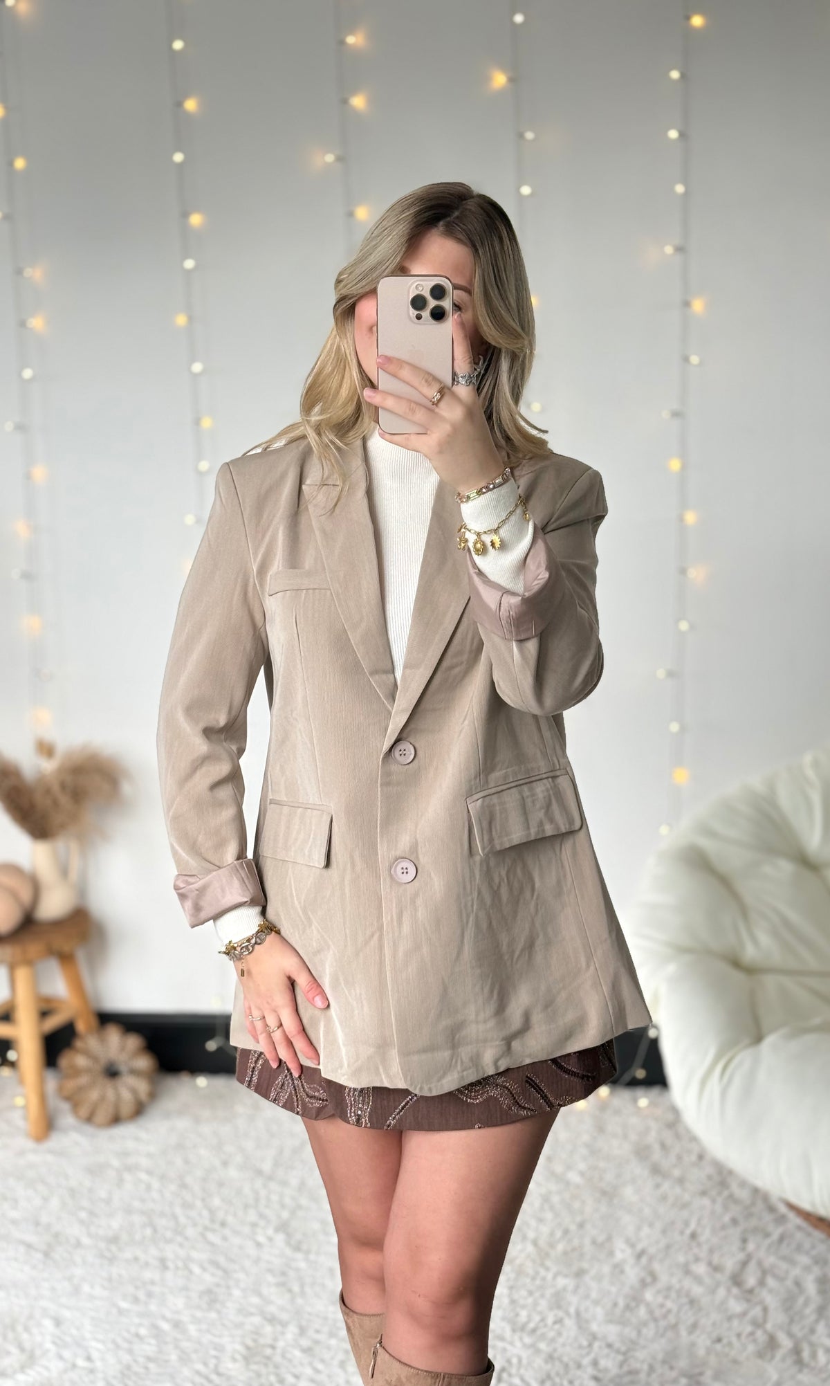 Blazer oversize beige MELINA