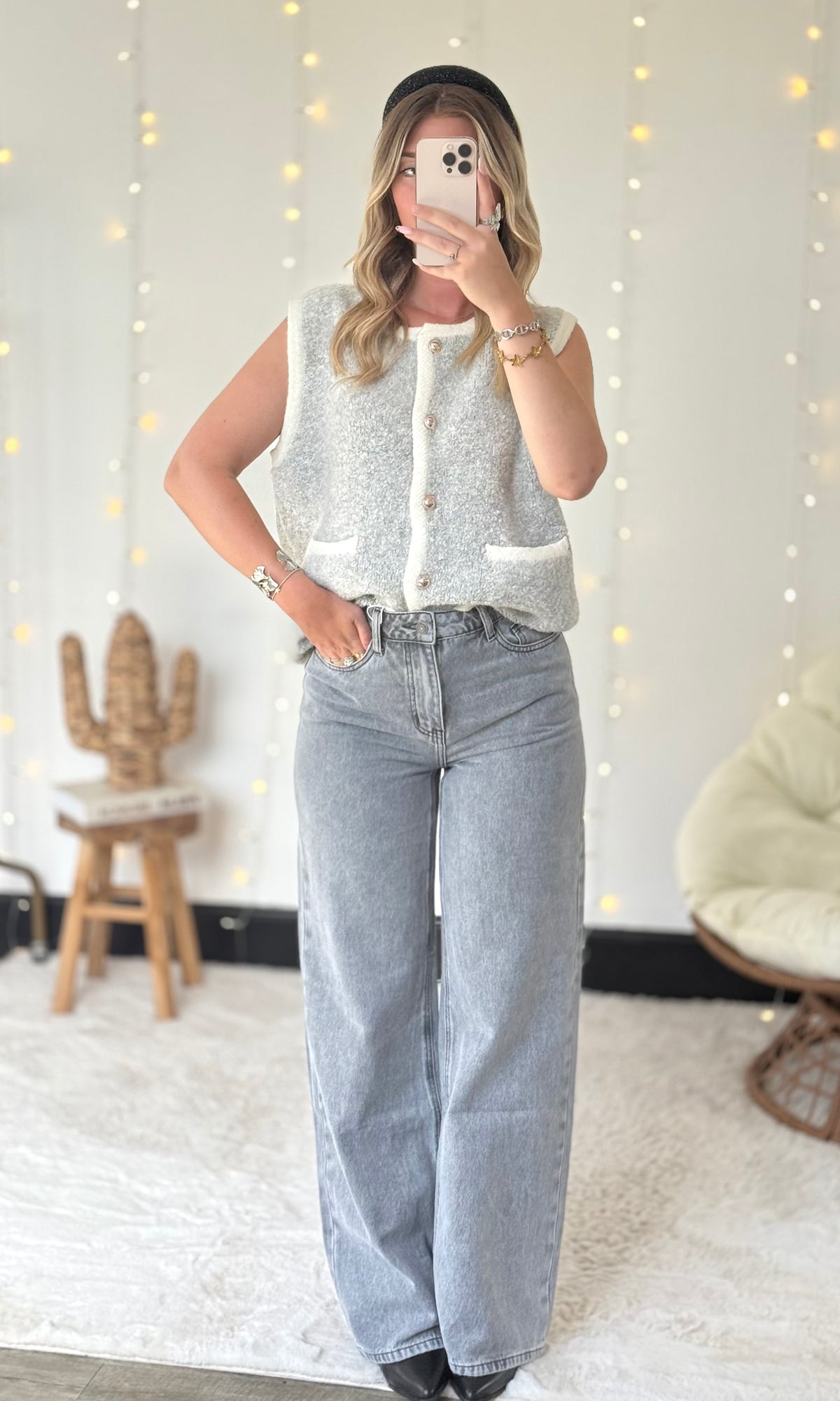 Jean gris large NATE