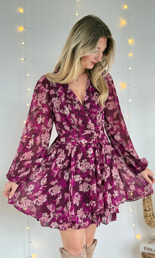 Robe violine CHARLOTTE (expédition vers le 11 septembre)