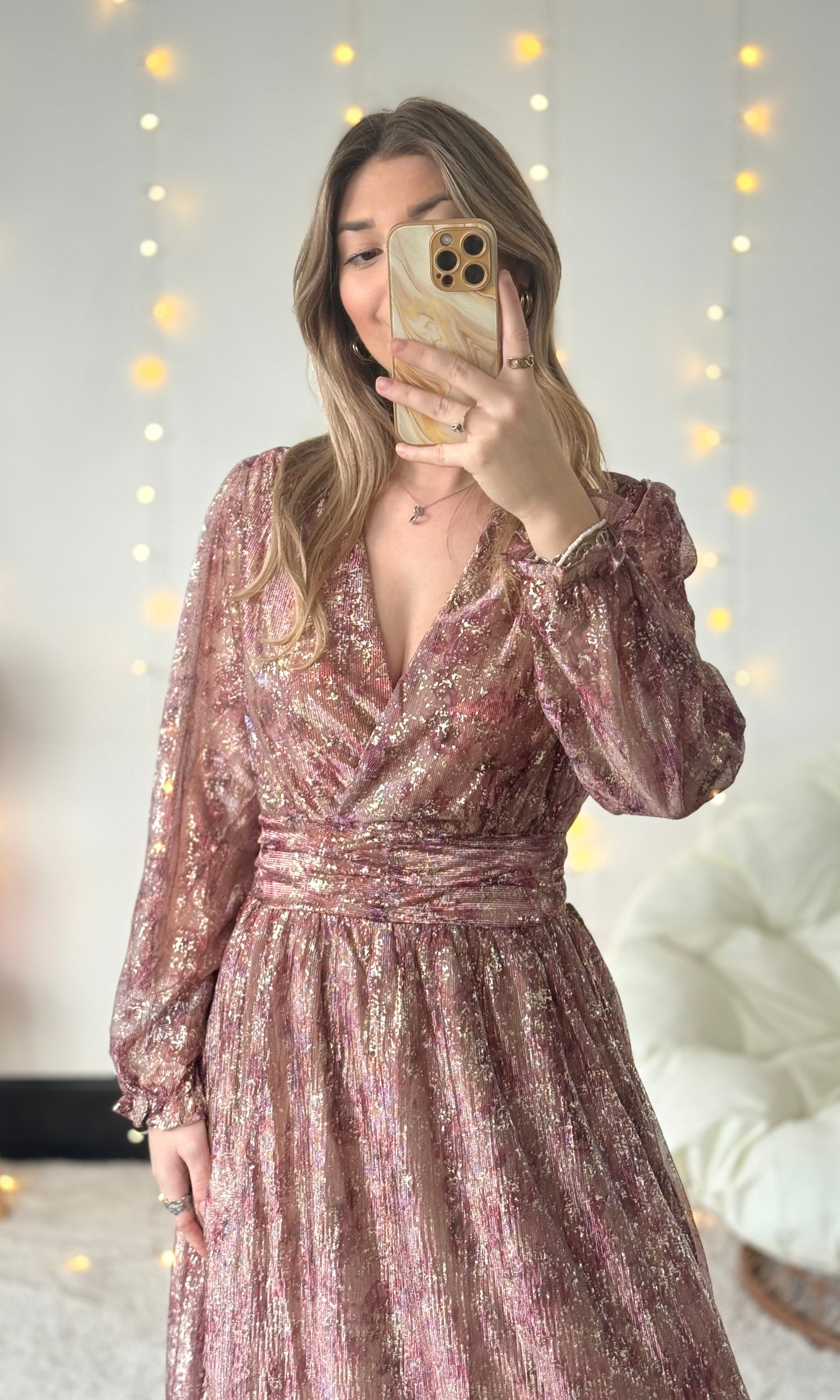 (CURVES) Robe longue brillante AMBRE