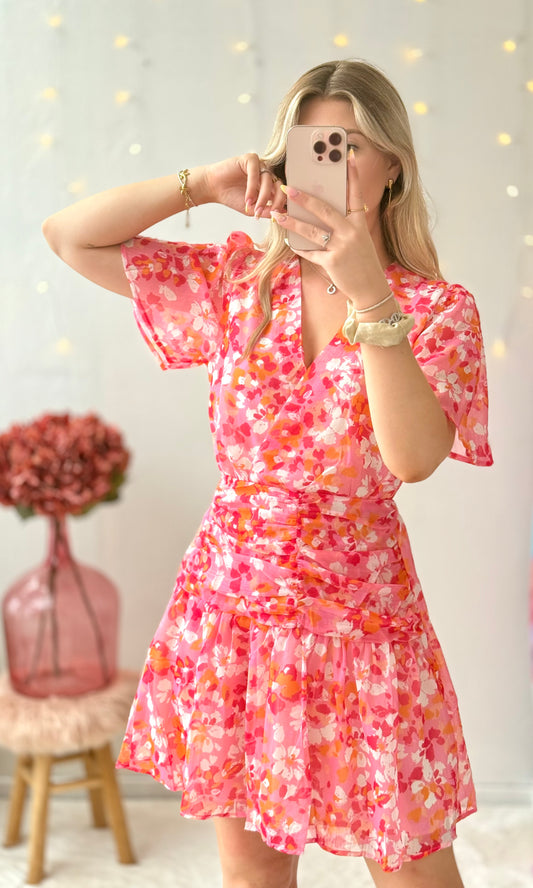 Robe courte fleurie POMELO