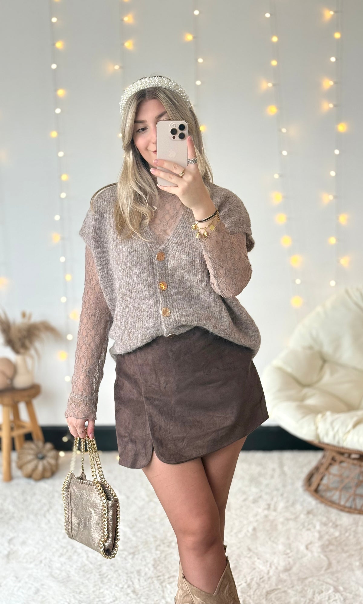 Jupe short en suédine LOLITA