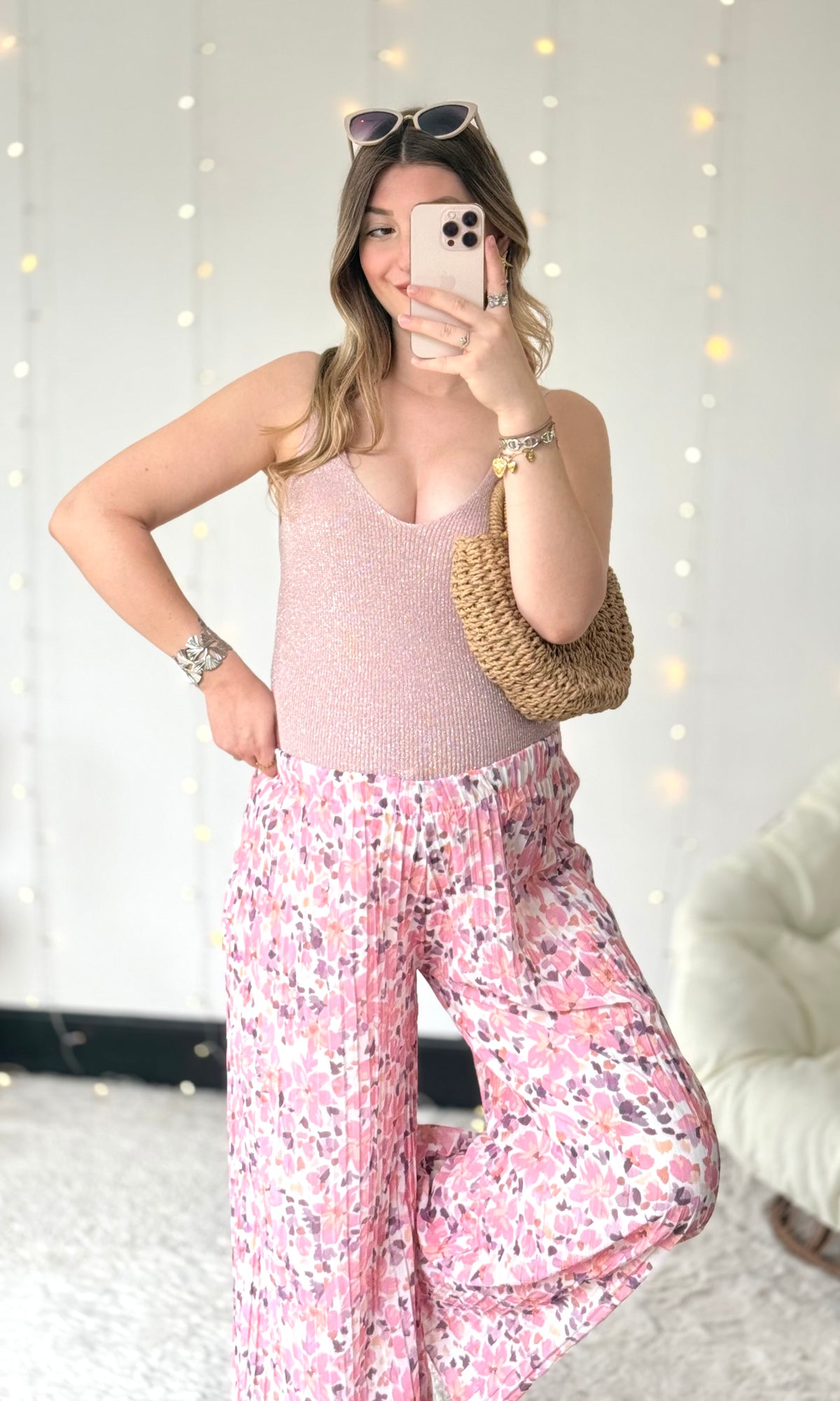 Top à paillettes IRINA rose pâle 🇮🇹