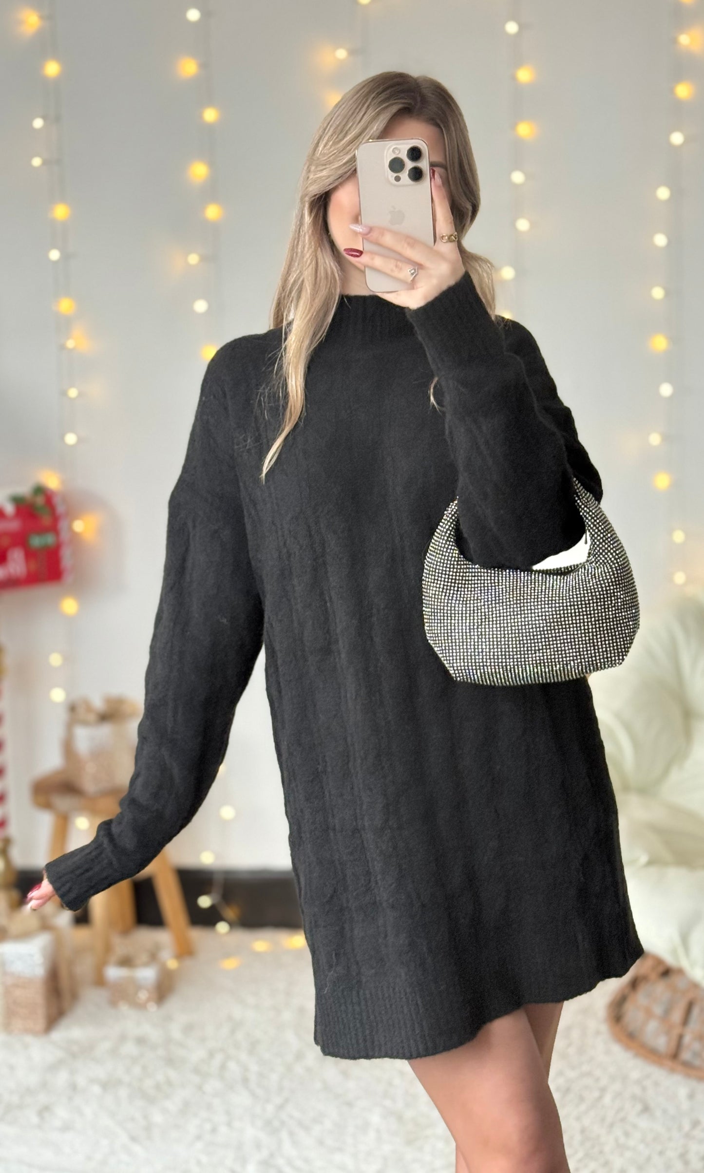 Robe pull noire LAPLAND
