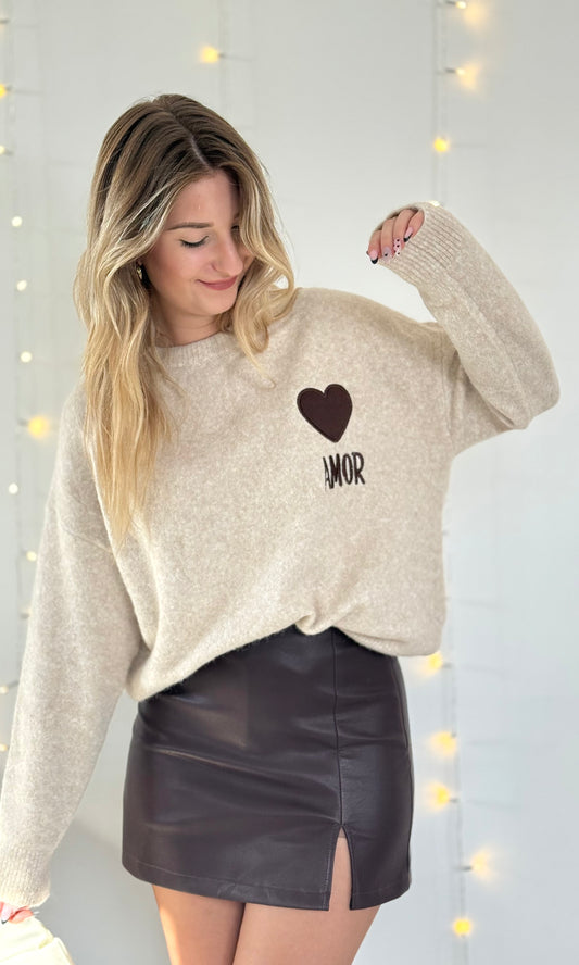 Pull beige AMOR