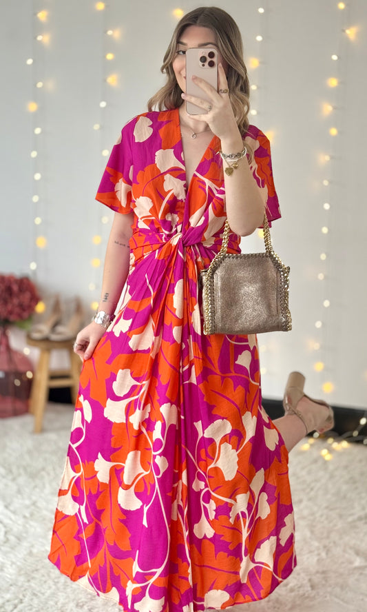 Robe colorée nouée ERICA