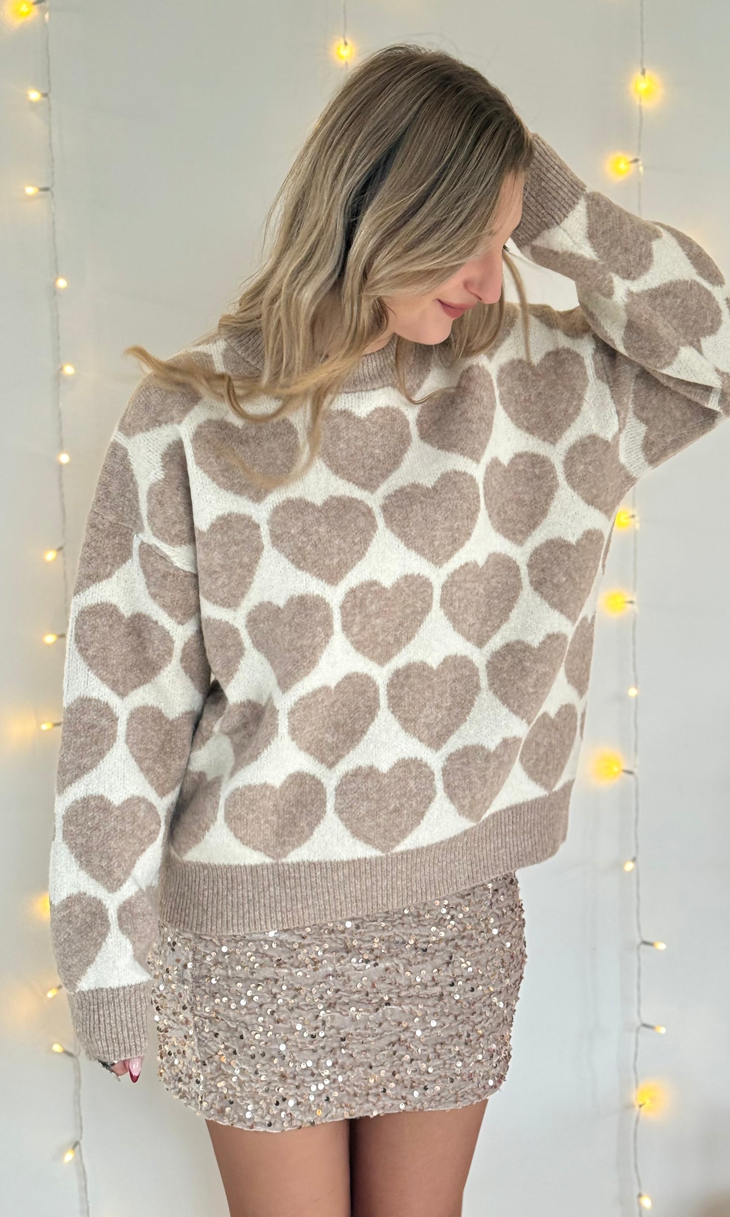 Pull à coeurs LOVER