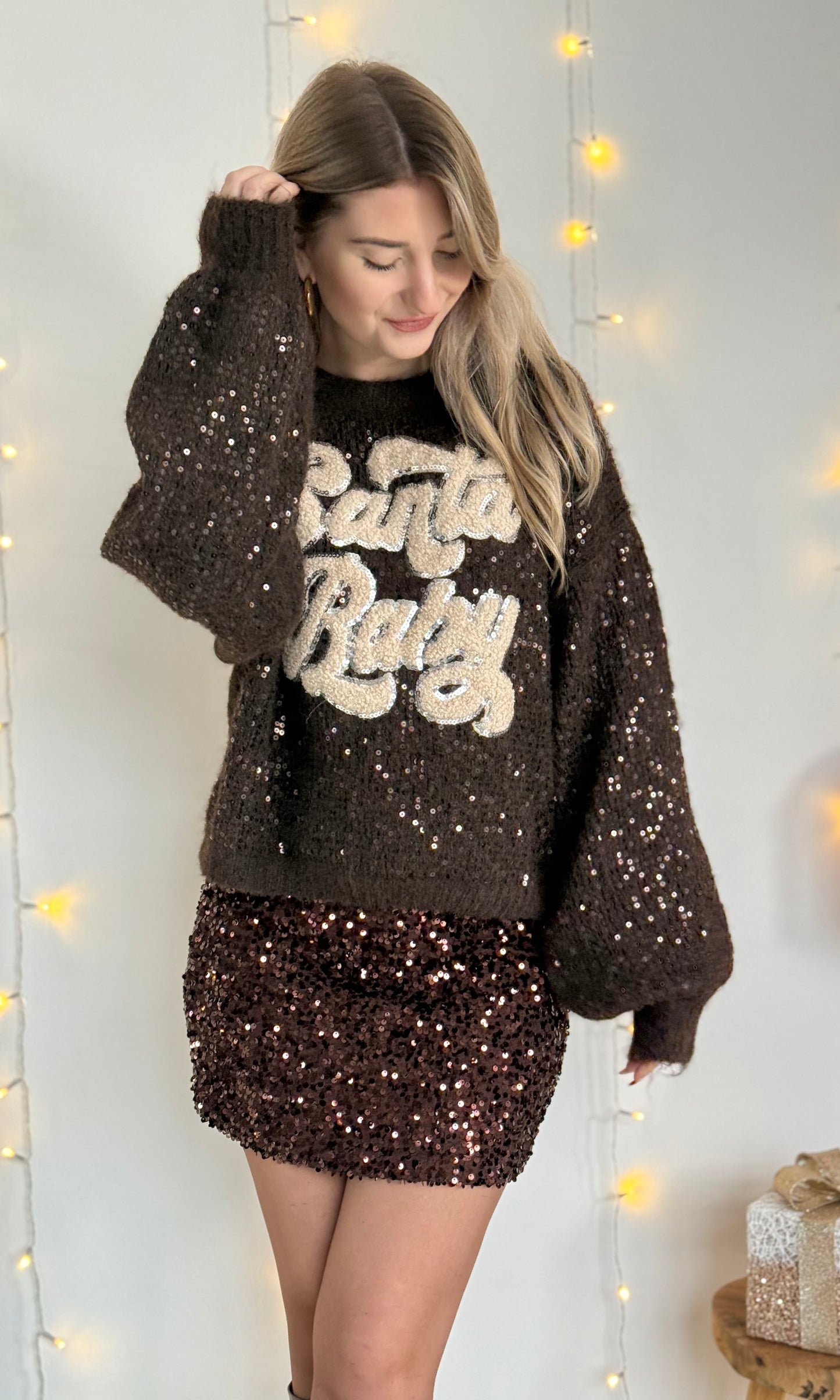 Pull chocolat SANTA BABY