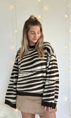 Pull ZEBRA chocolat