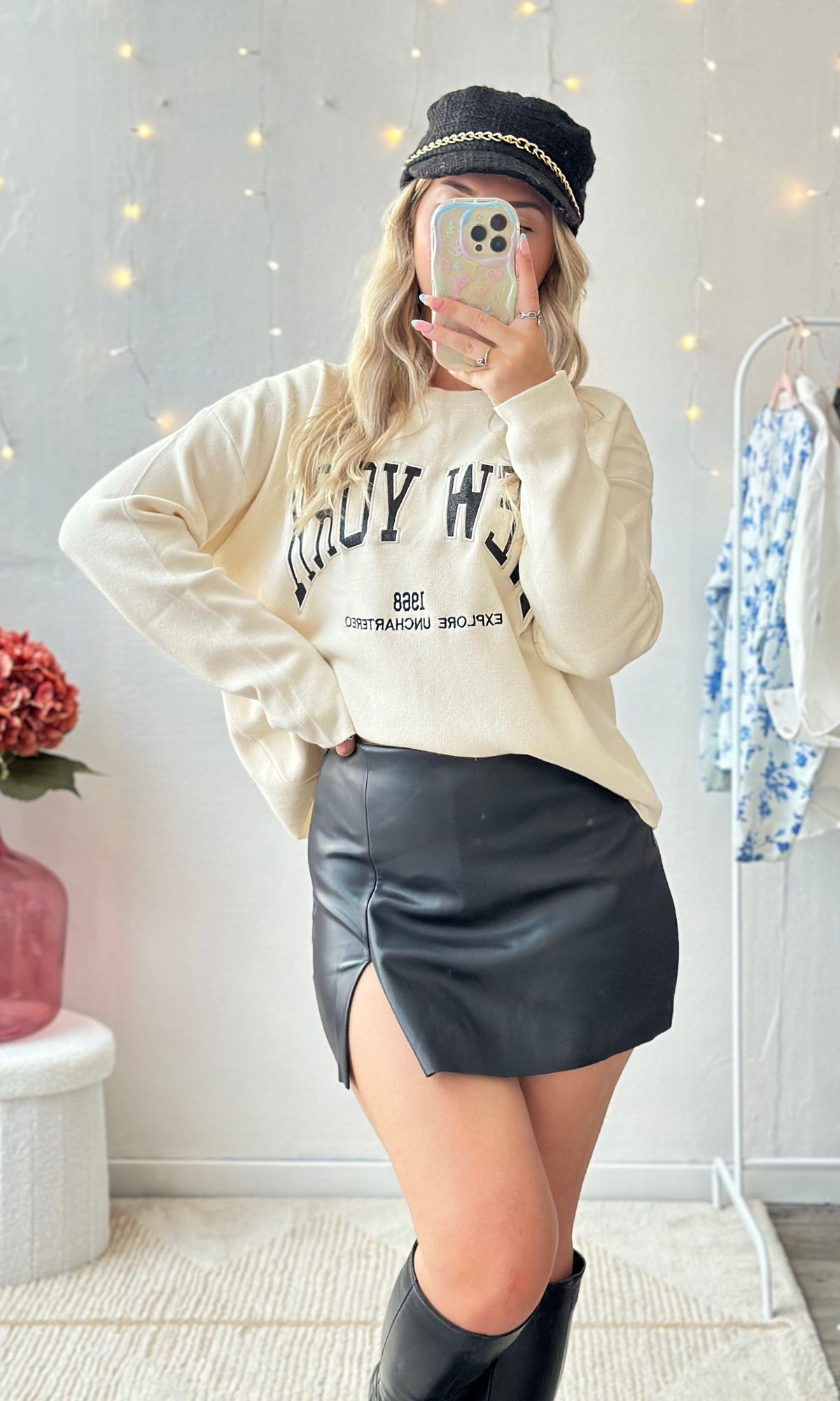 Jupe short en similicuir JENNY