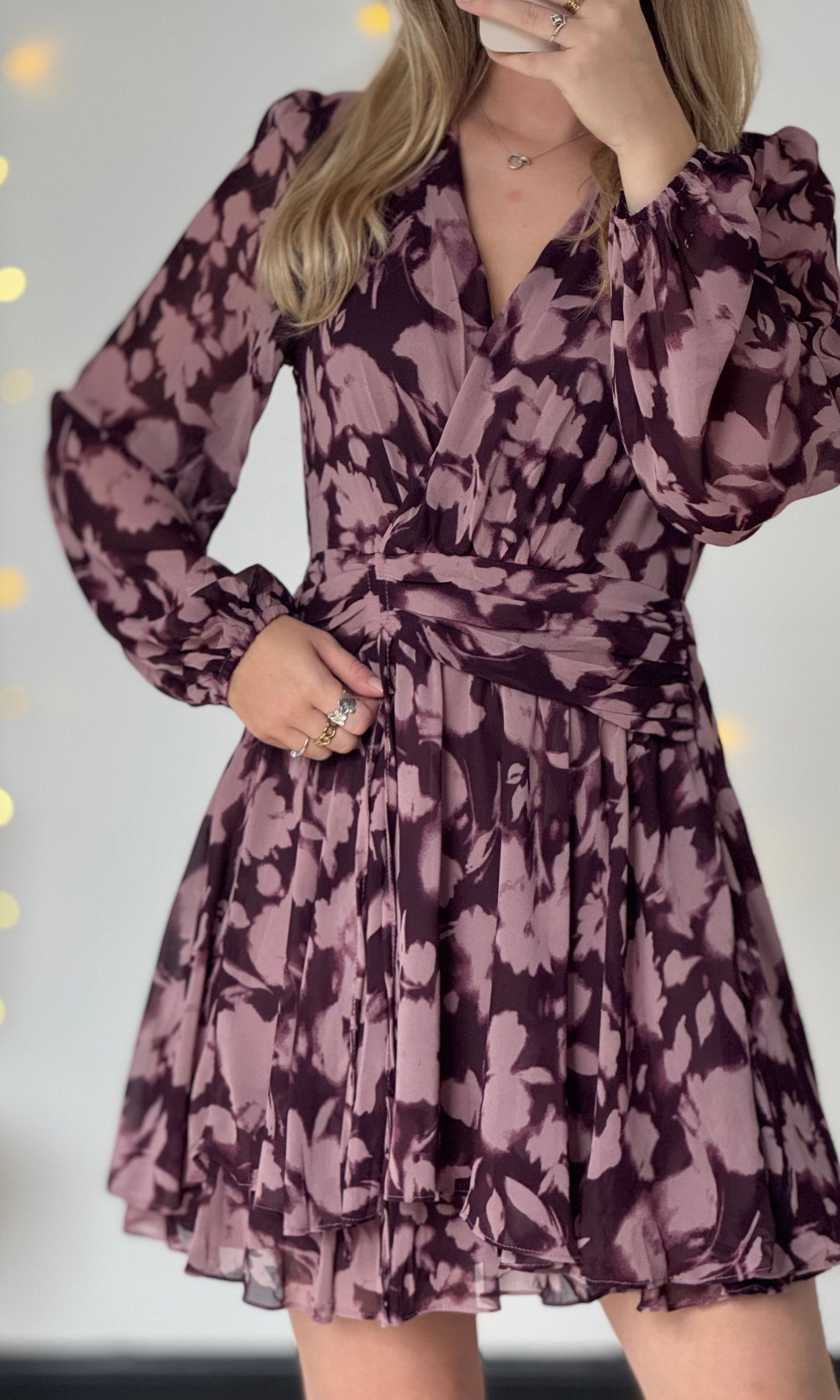 Robe taupe et violine MELISSA (expédition vers le 20 septembre)