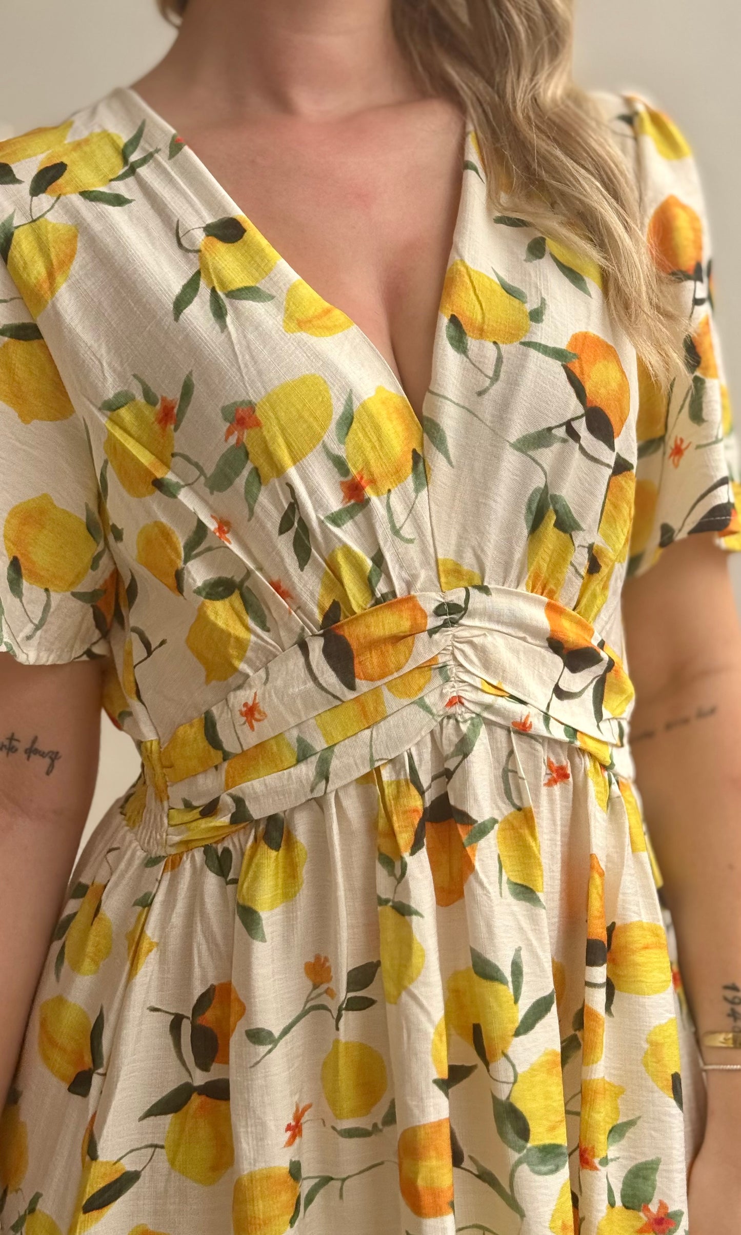 Robe longue citrons SORRENTE