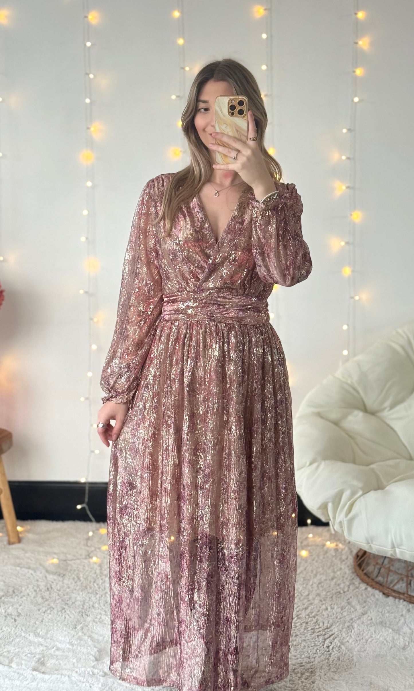 (CURVES) Robe longue brillante AMBRE