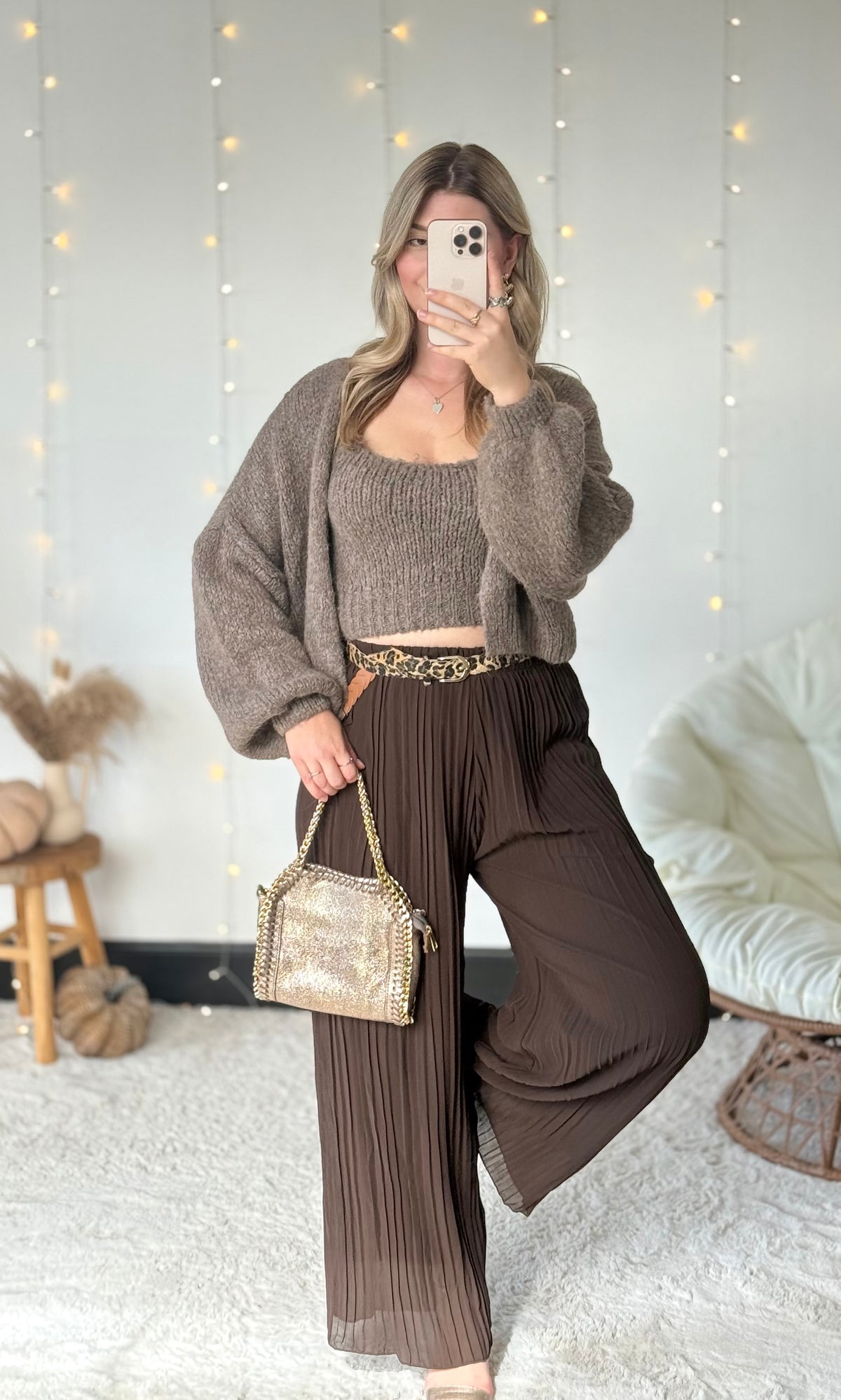Pantalon plissé choco (34-50) LOU 🇮🇹