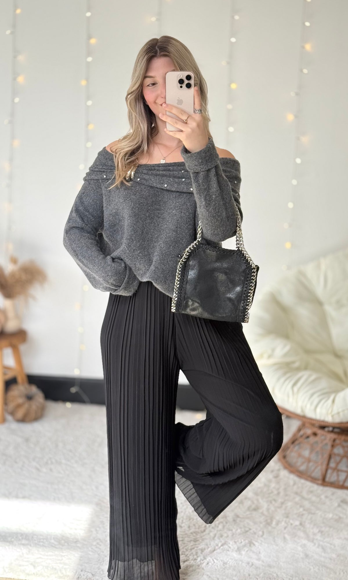 Pantalon plissé noir (34-50) LOU 🇮🇹