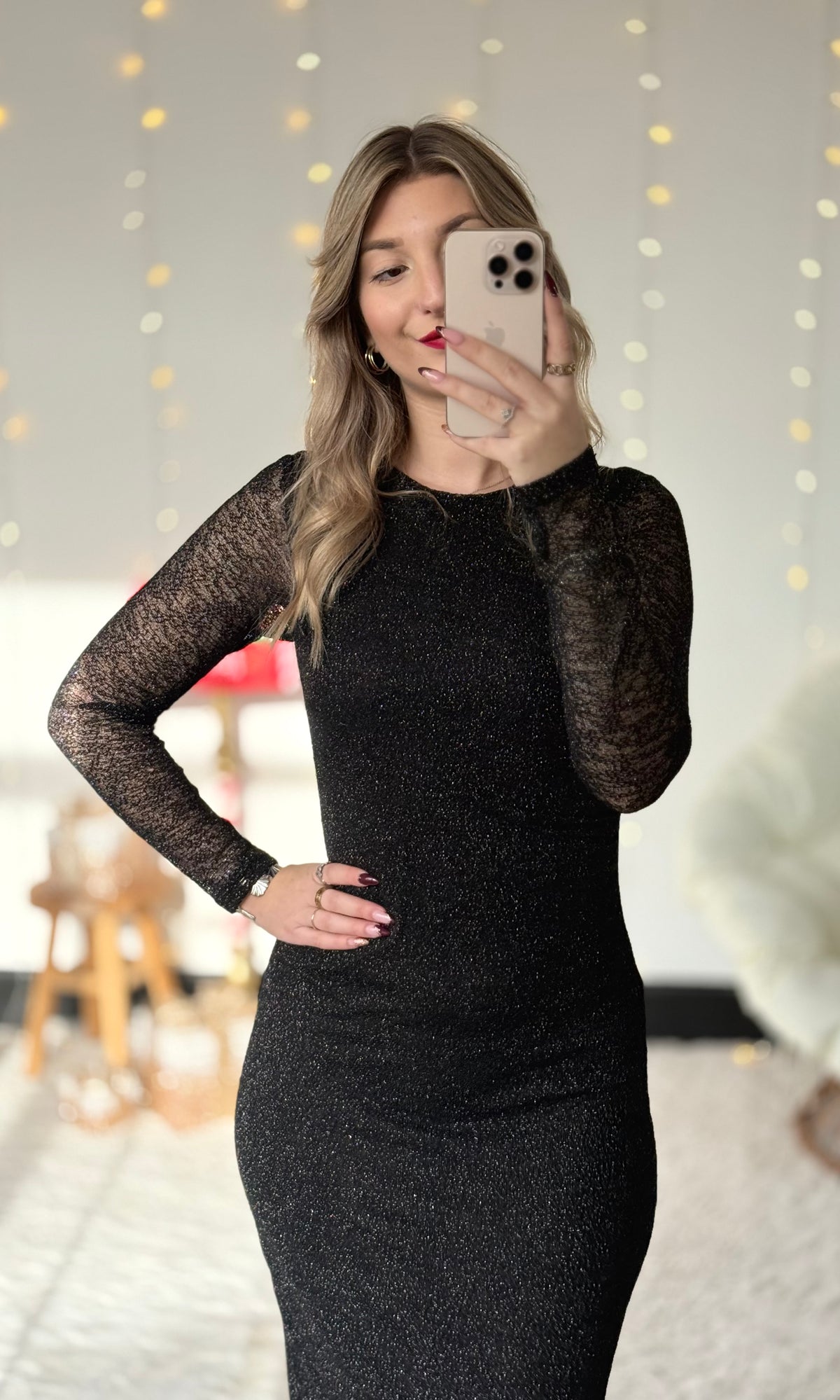 Robe longue pailletée WINE