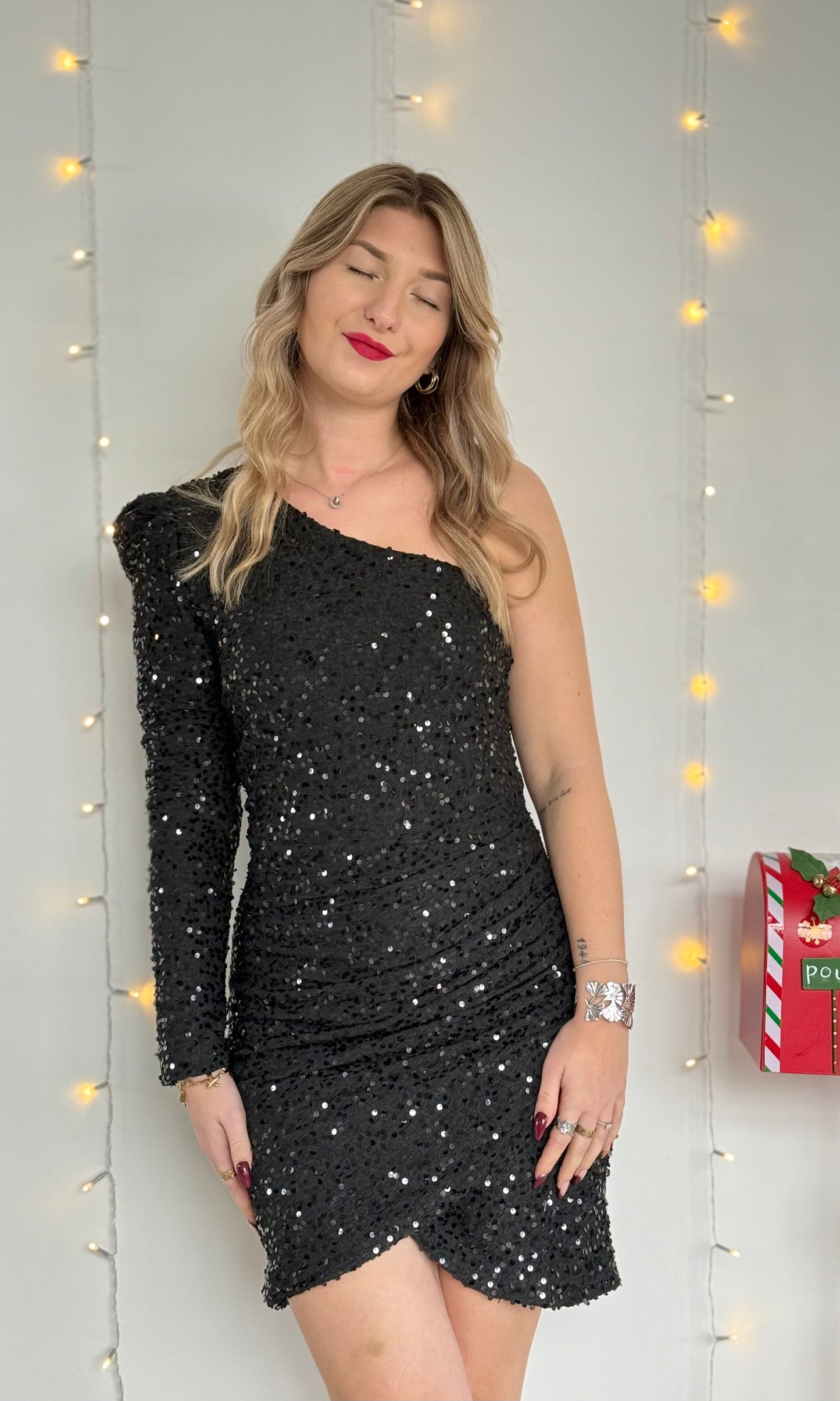 Robe asymétrique en sequins PARTY