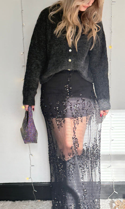 Jupe transparente à sequins ELF
