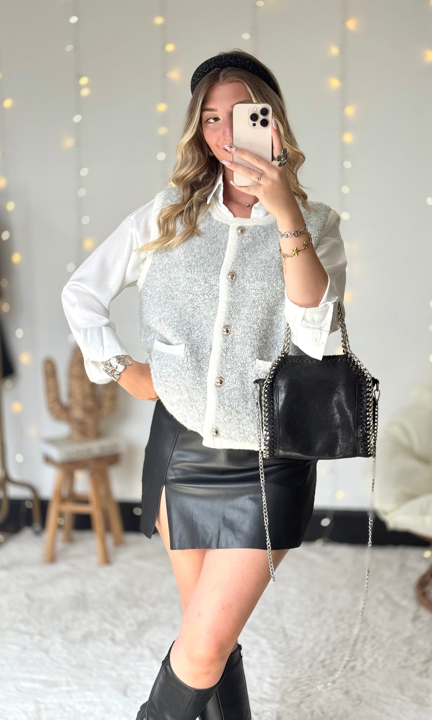 Pull gris effet bouclette BLAIR
