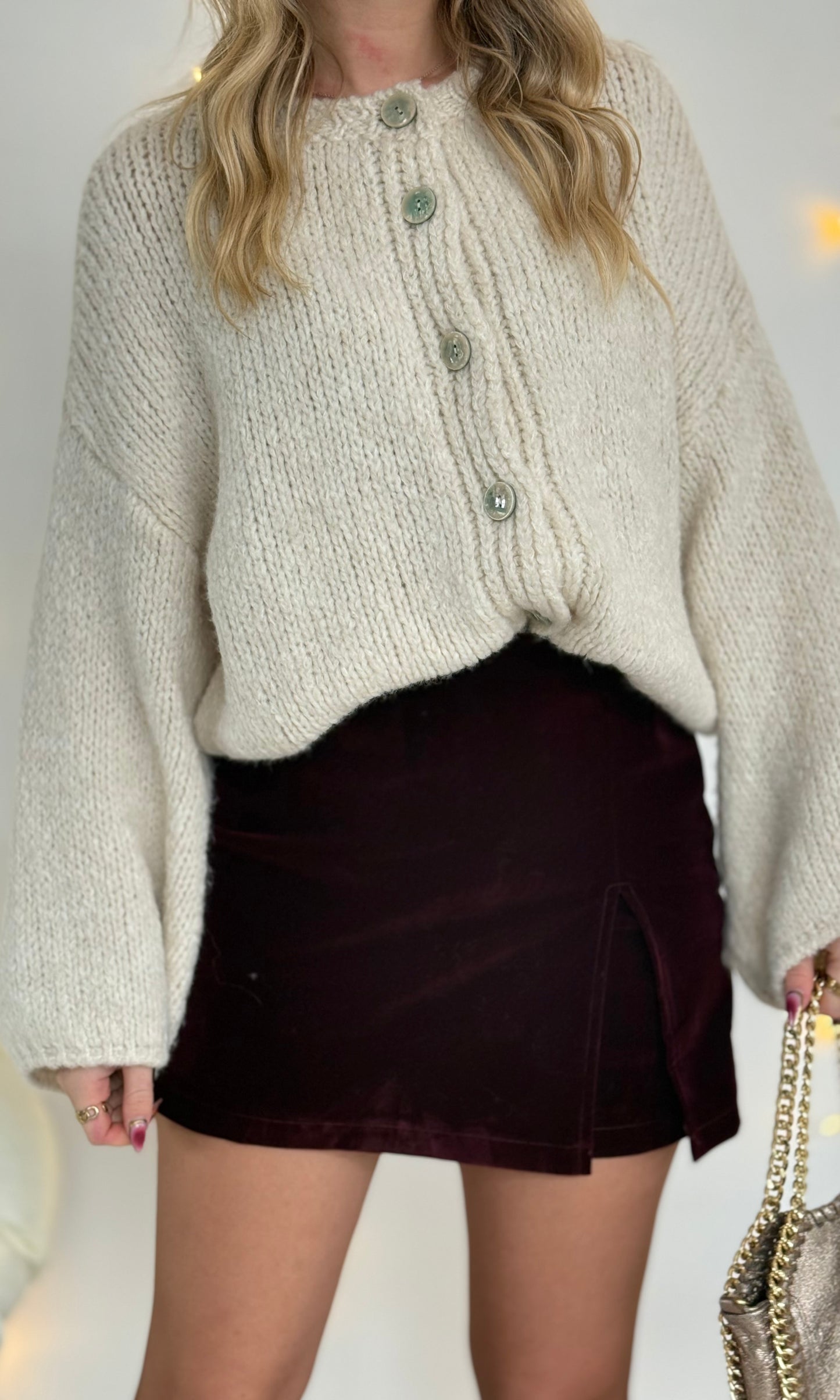 Jupe short bordeaux en velours CHERRY