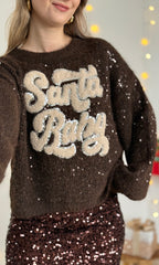 Pull chocolat SANTA BABY