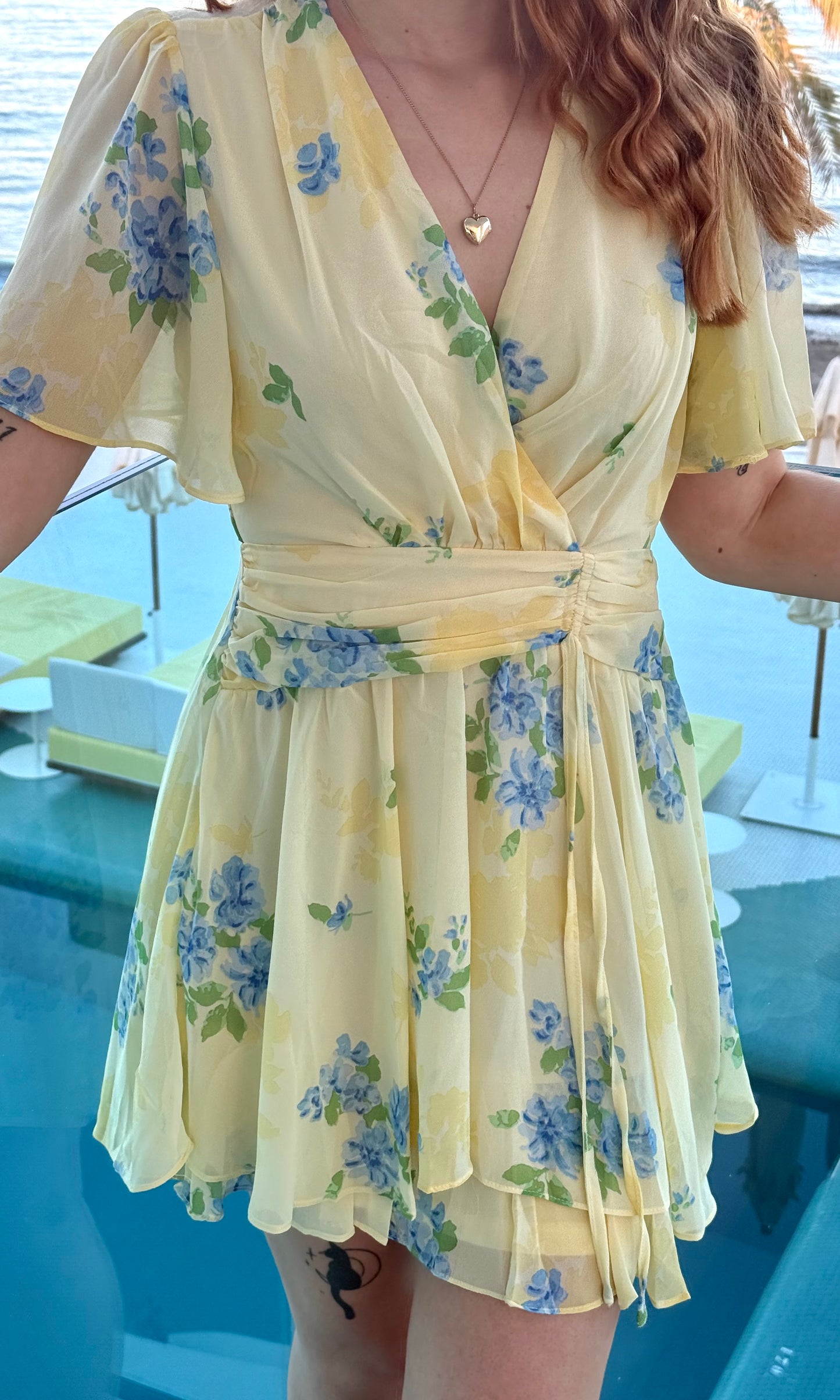 Robe jaune fleurie CURAÇAO
