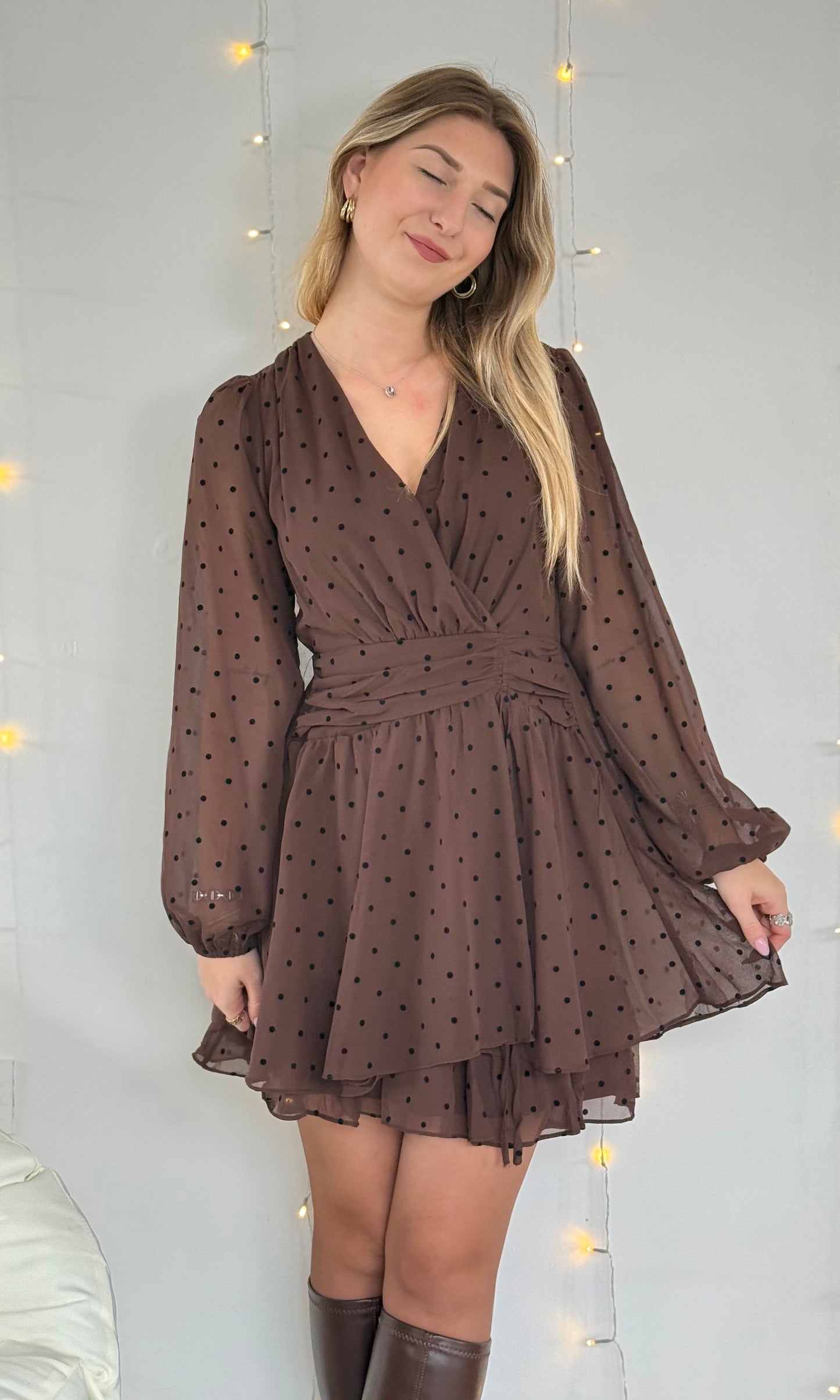 Robe chocolat à pois MÉLY