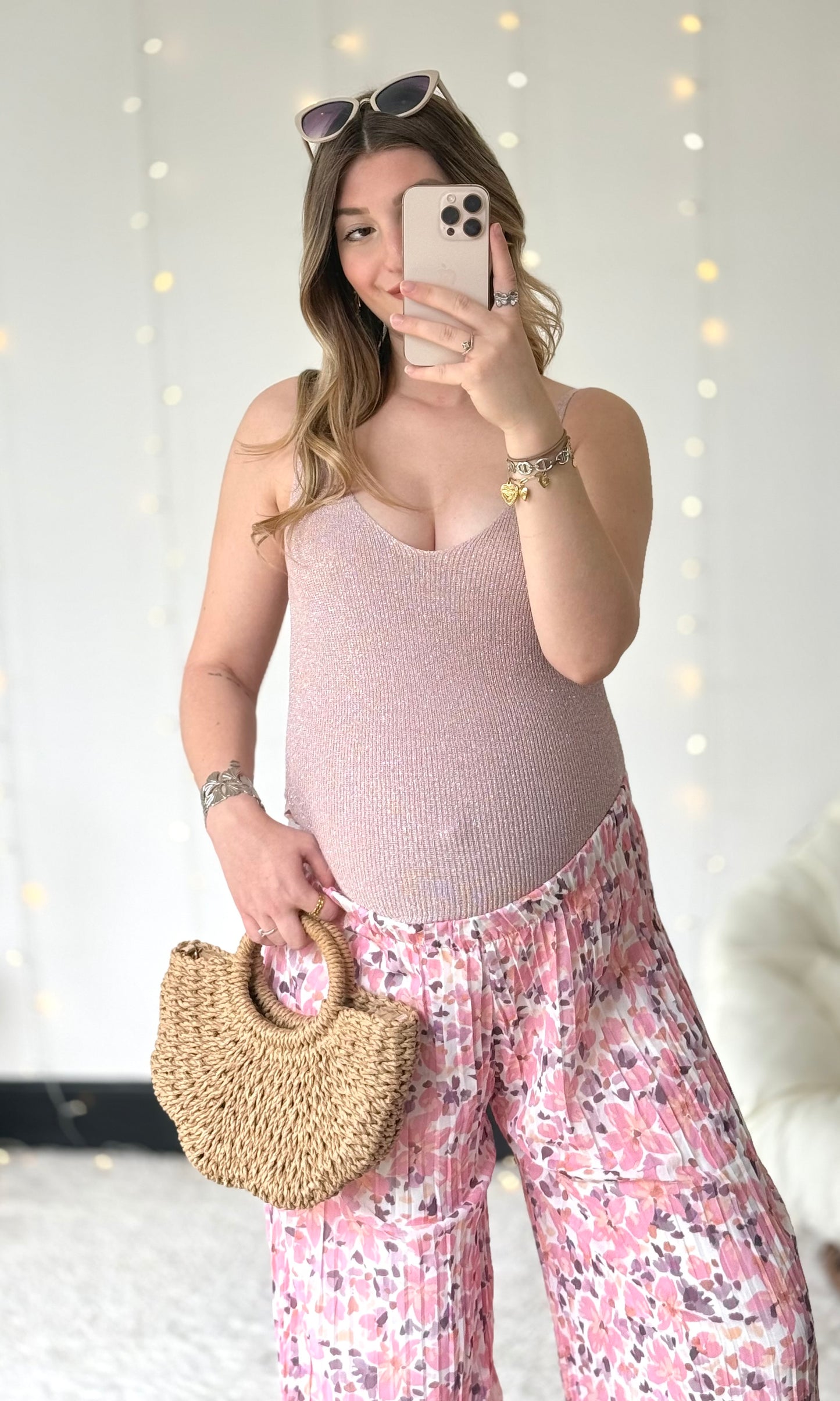 Top à paillettes IRINA rose pâle 🇮🇹