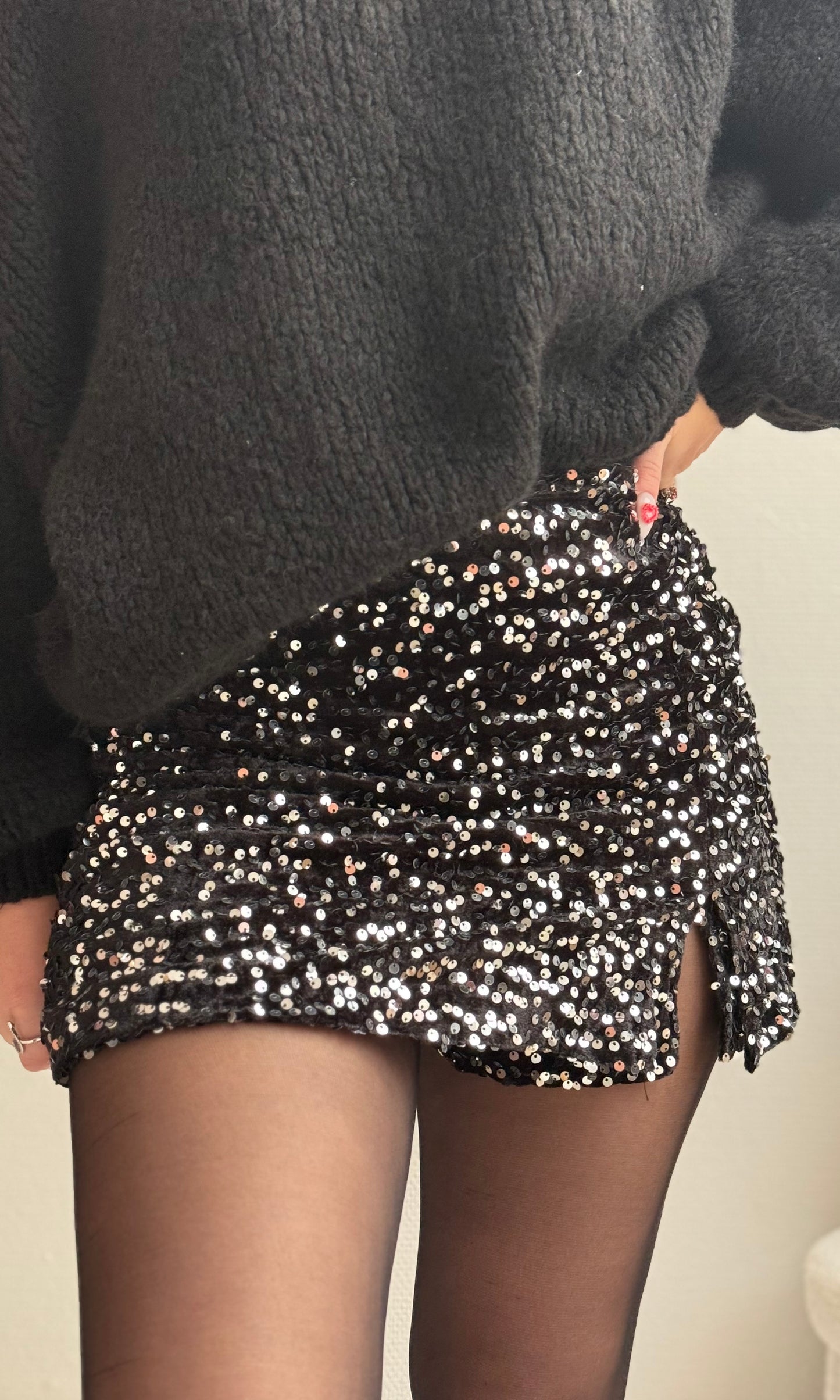 Jupe short HOLLY (noire, argentée ou dorée)