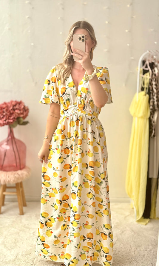 Robe longue citrons SORRENTE