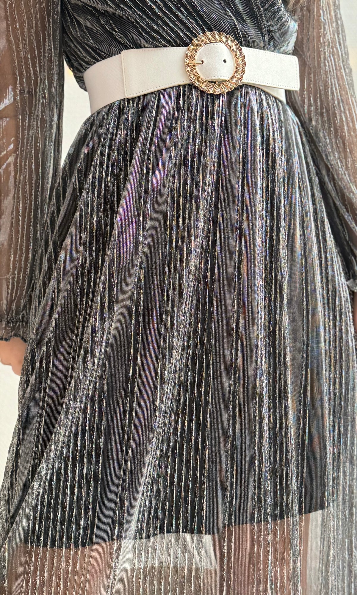 Robe longue argentée MISTLETOE