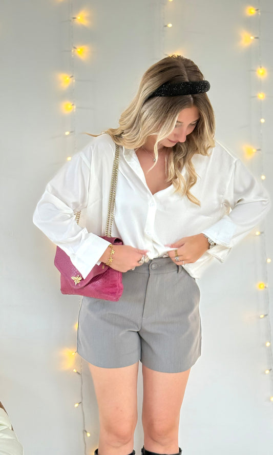 Chemisier blanc satiné LILY