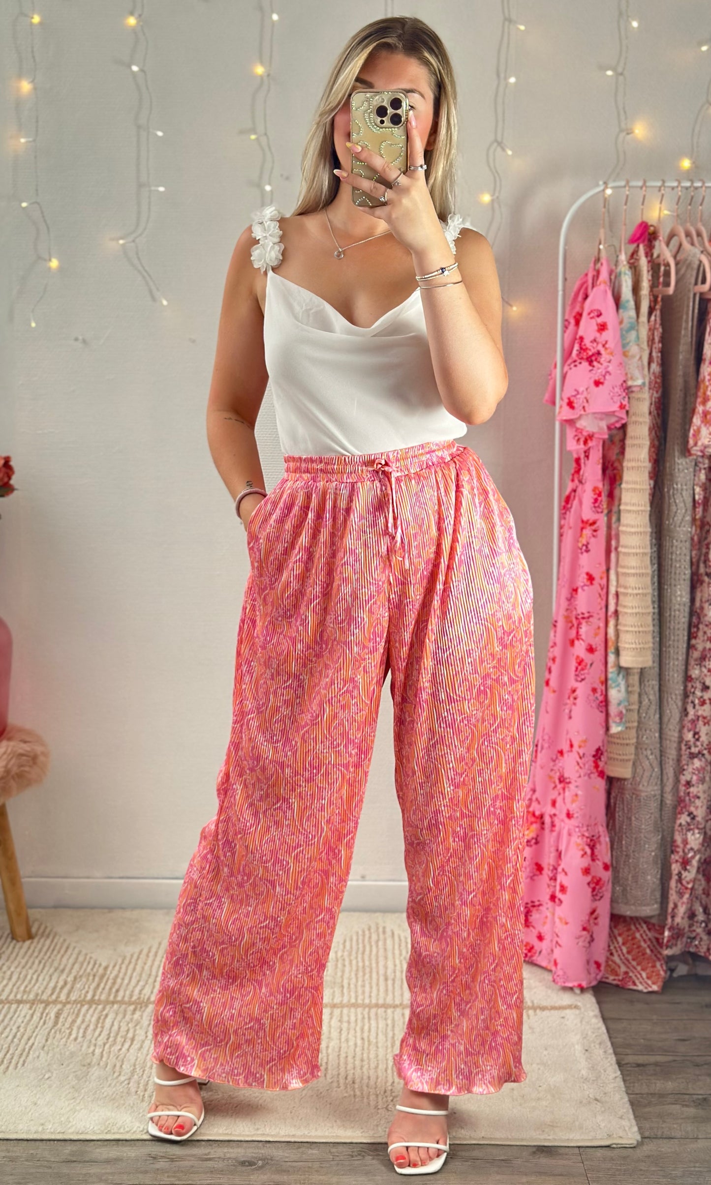 Pantalon plissé satiné MADRID