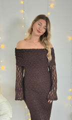 Robe en dentelle CAPUCCINO
