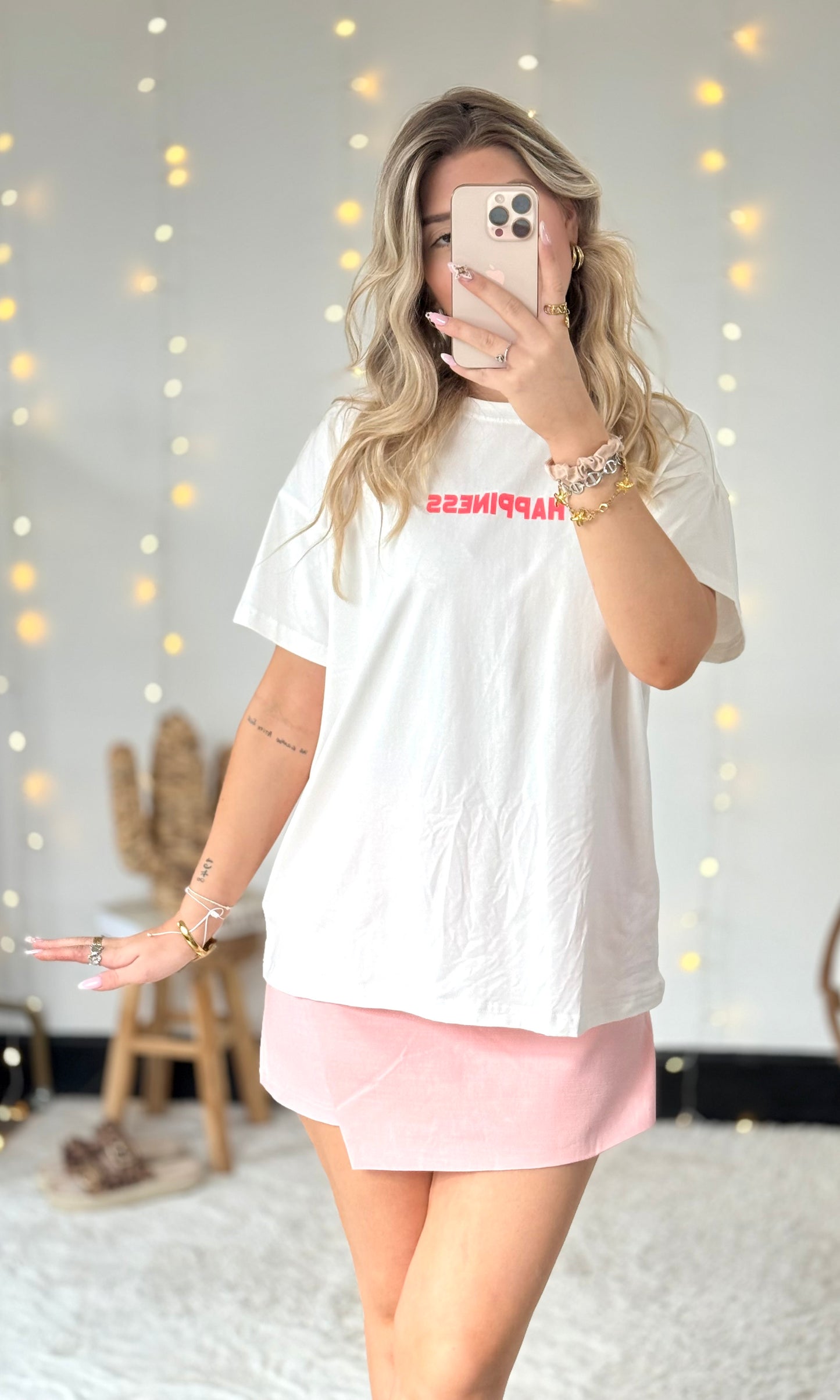 Tshirt blanc HAPPINESS