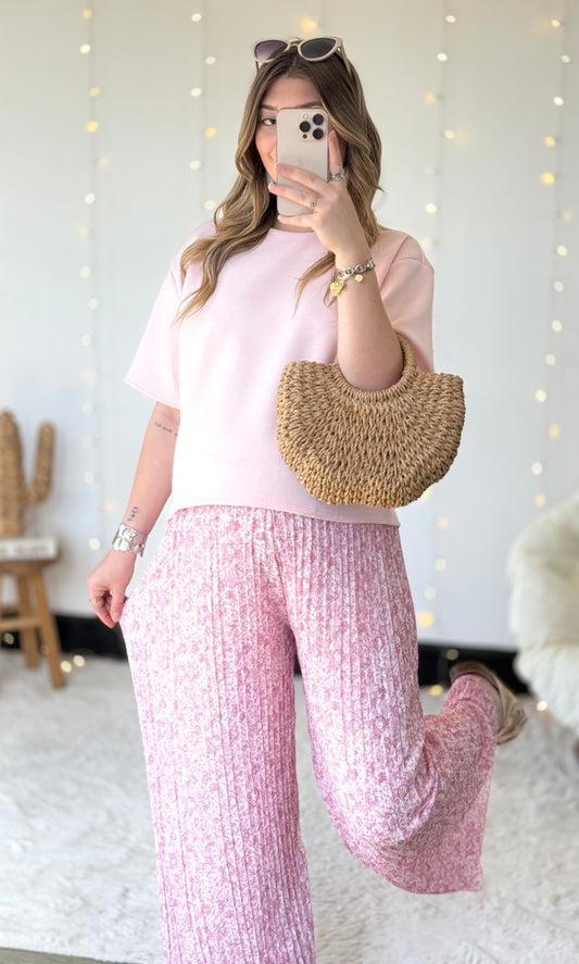 Pantalon plissé fleuri GWEN (34-48) 🇮🇹