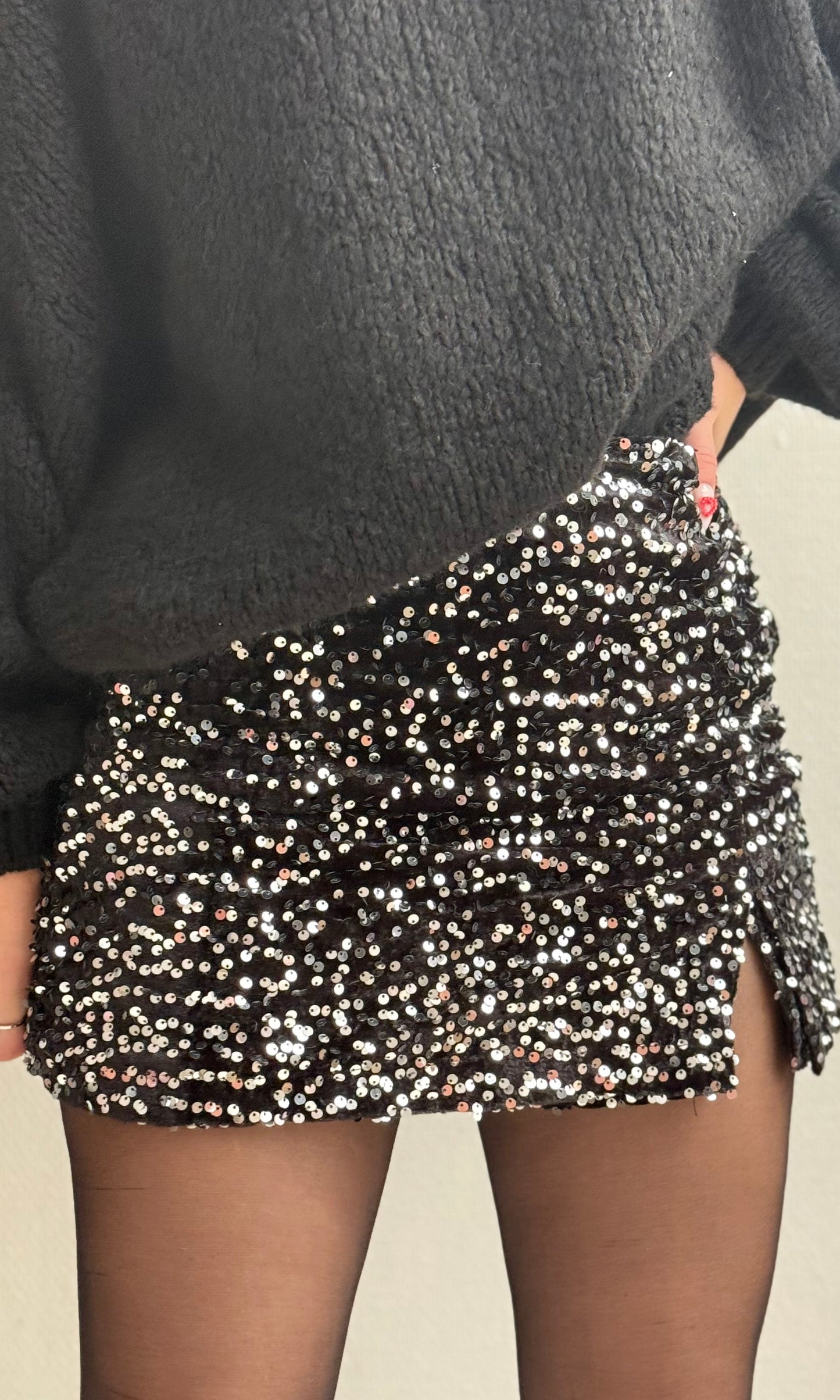 Jupe short HOLLY (noire, argentée ou dorée)