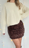 Jupe marron à sequins PUMPKIN