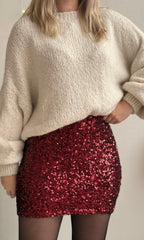 Jupe sequins bordeaux CHRISTMAS